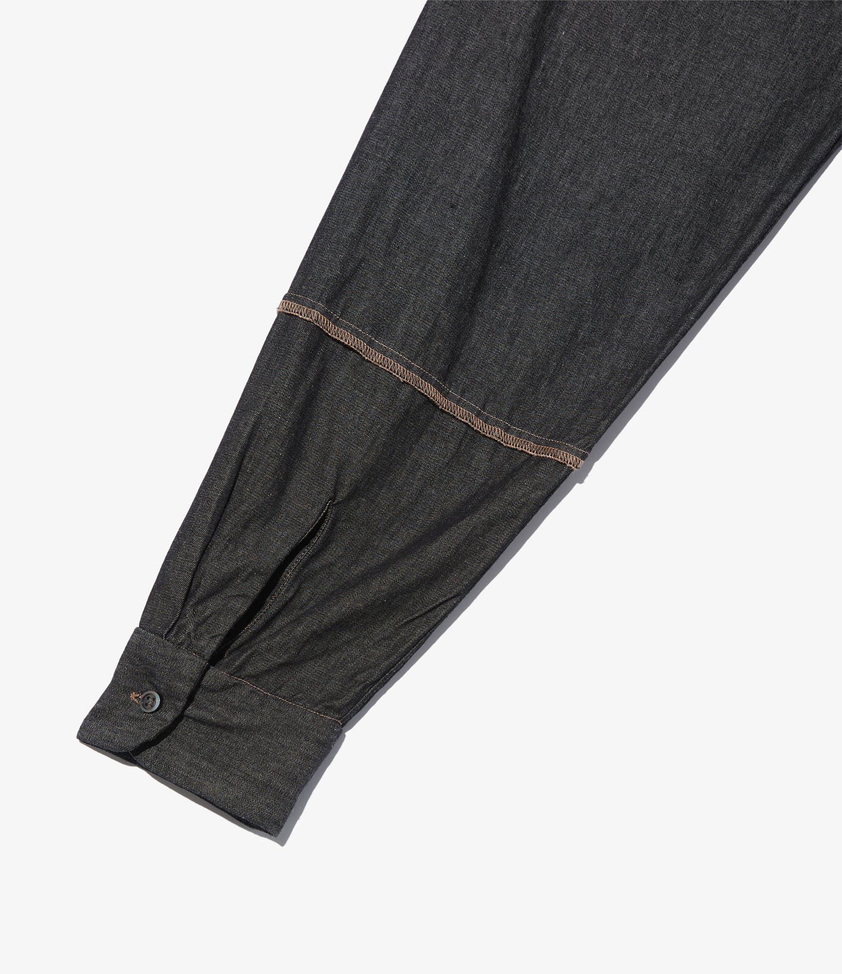 Combo Short Collar Shirt - Black Cotton Denim Shirting - Image 5