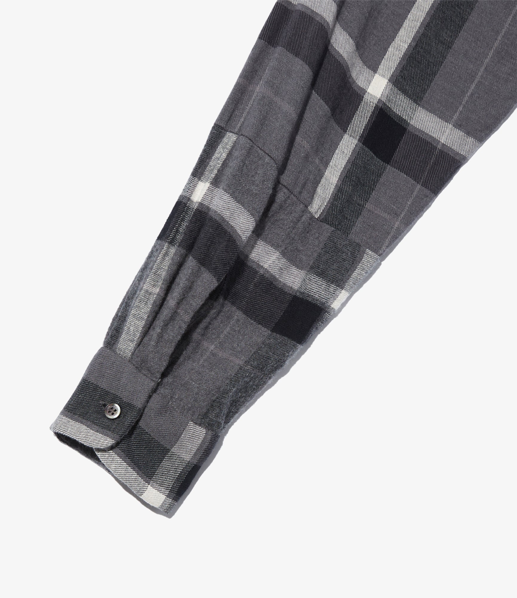 Combo Short Collar Shirt - Grey/Black Cotton Brushed Big Plaid - Image 5