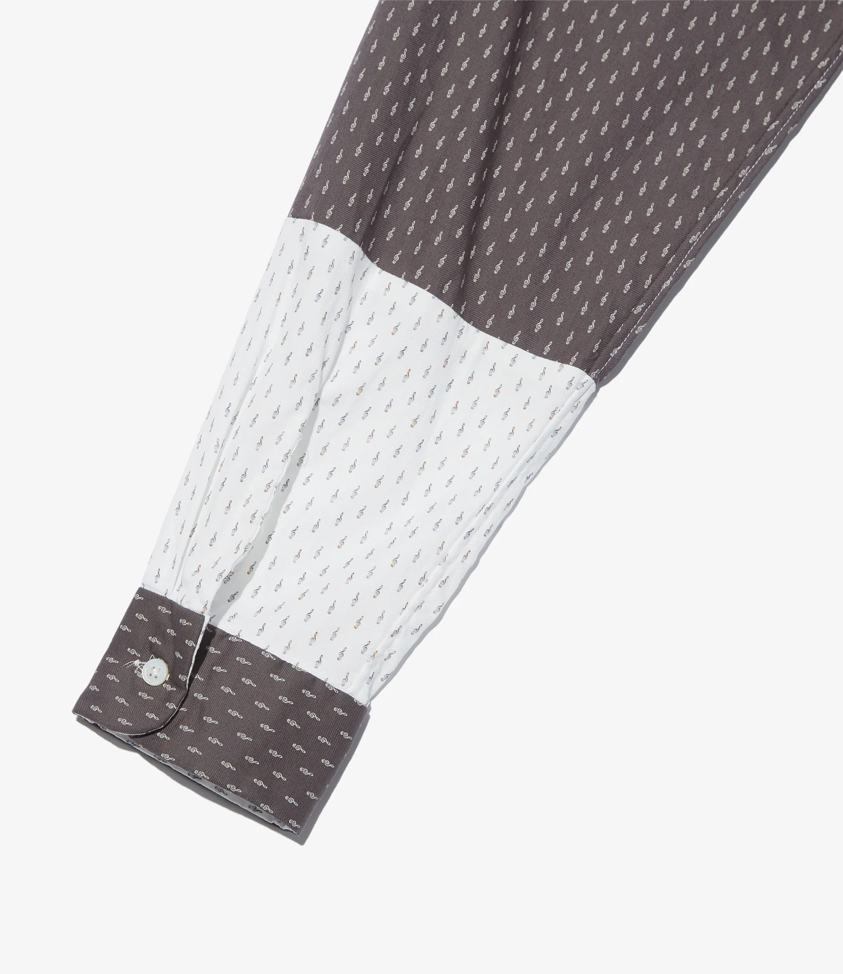 Combo Short Collar Shirt - White Cotton Music Print - Image 5