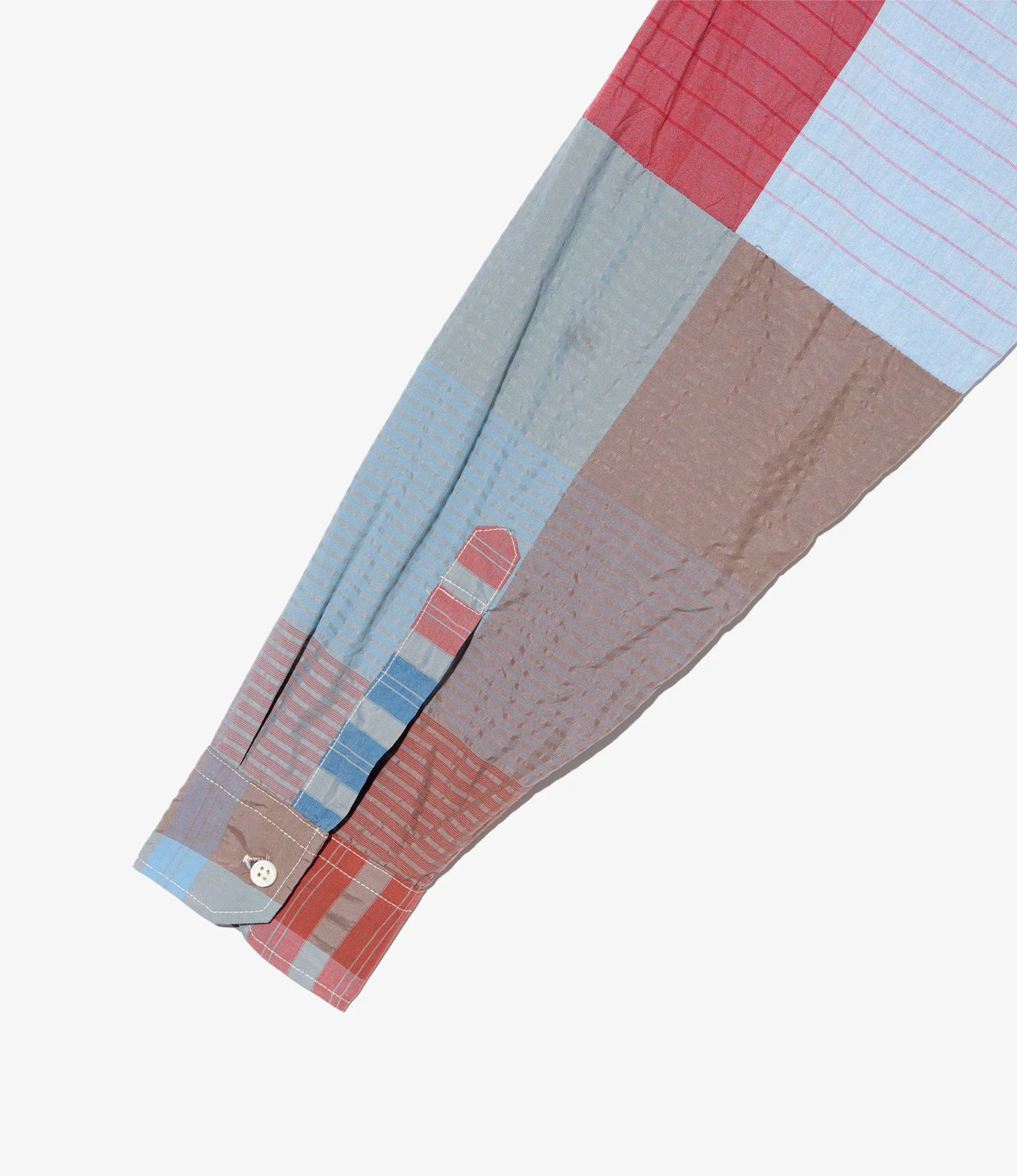 Combo Spread Collar Shirt - Red Cotton Big Madras Plaid - Image 4