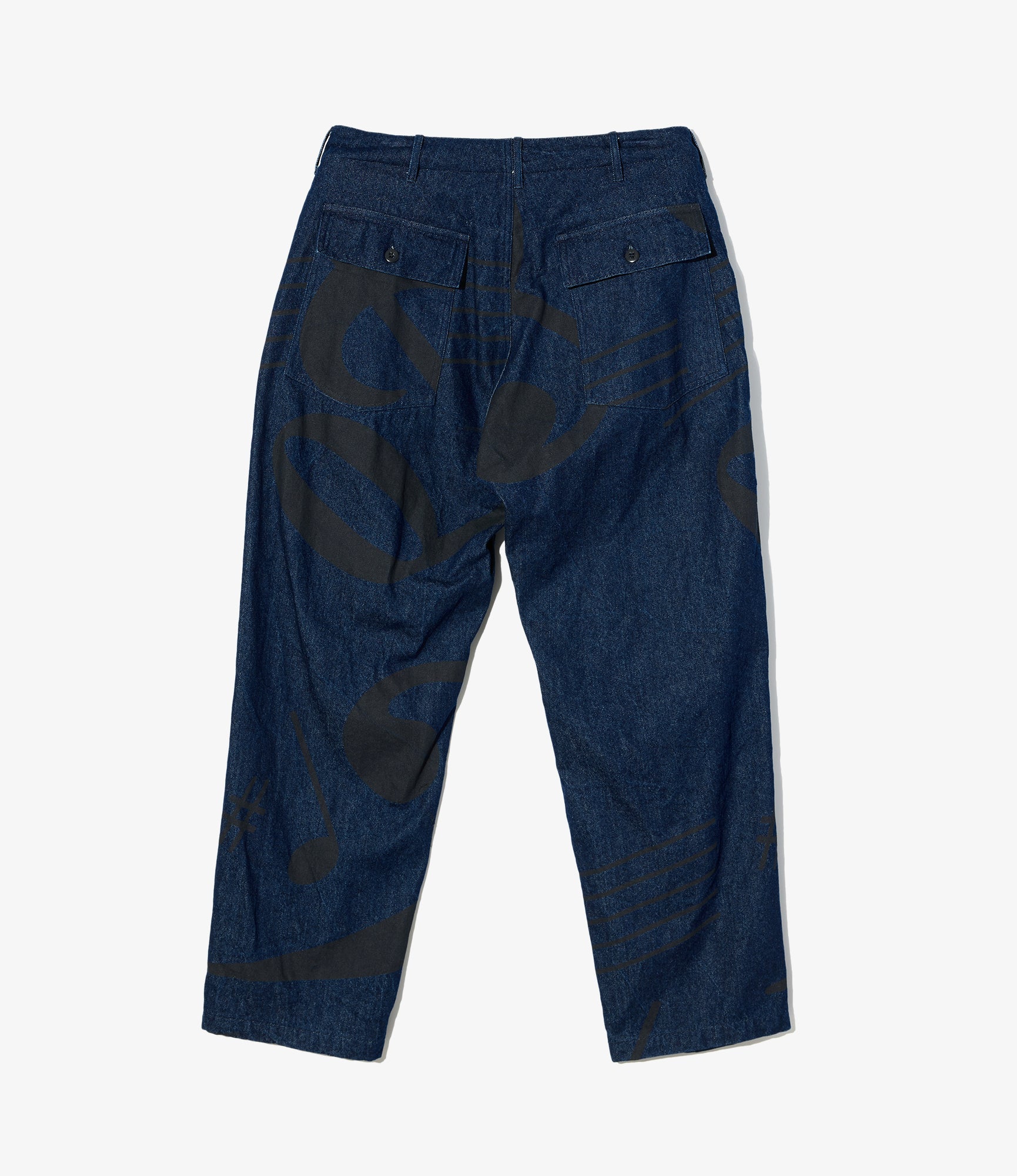 Fatigue Pant - Indigo Music Note Print 12oz Denim - Image 2