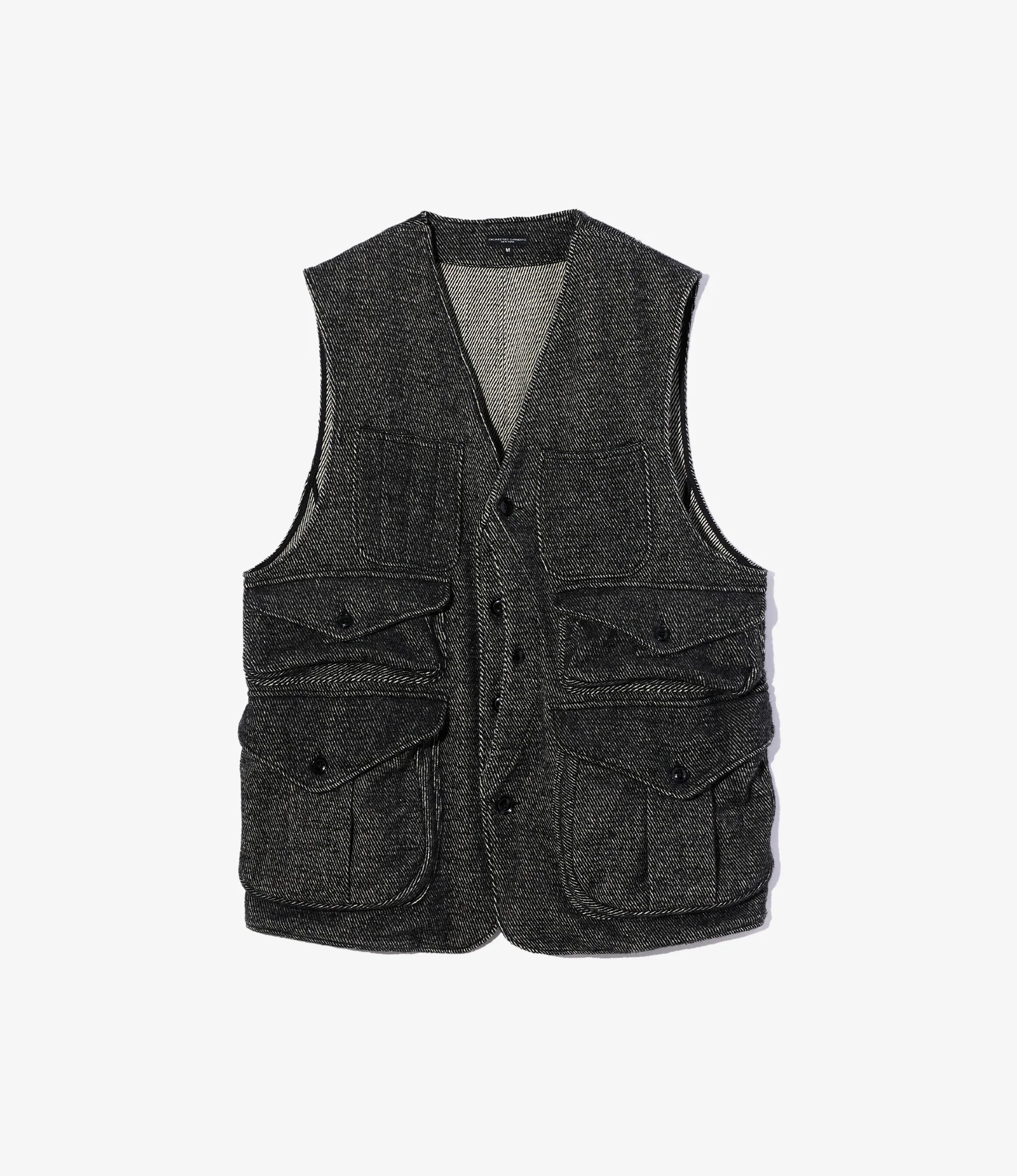 Hunting Jacket - Black Wool Shaggy Twill