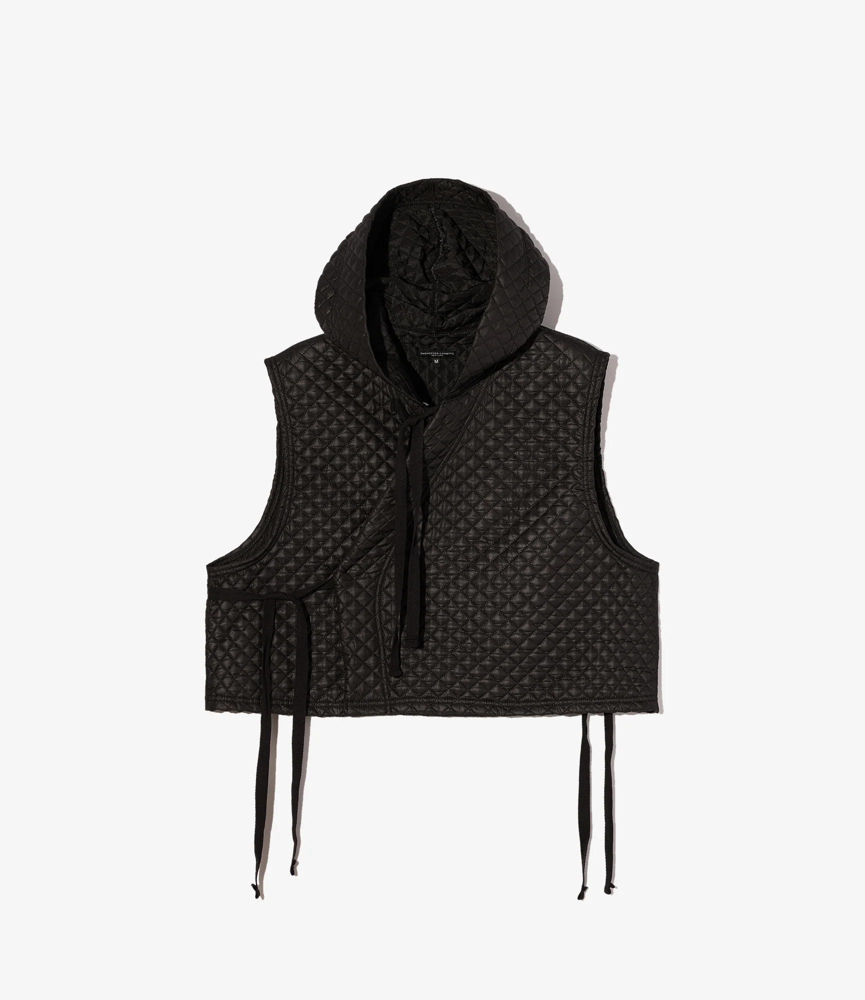 Knit Wrap Vest - Black Polyester Small Diamond Quilt