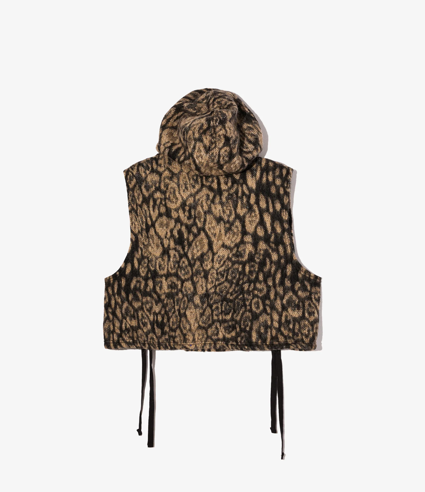 Knit Wrap Vest - Brown Wool Poly Leopard Jq. - Image 2