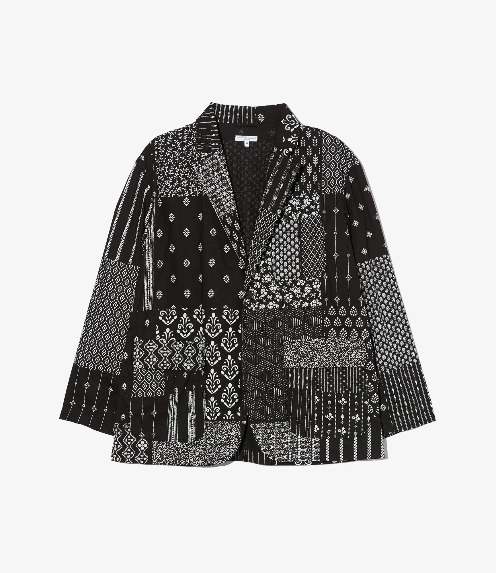 Loiter Jacket - Black/White Cotton Patchwork Print