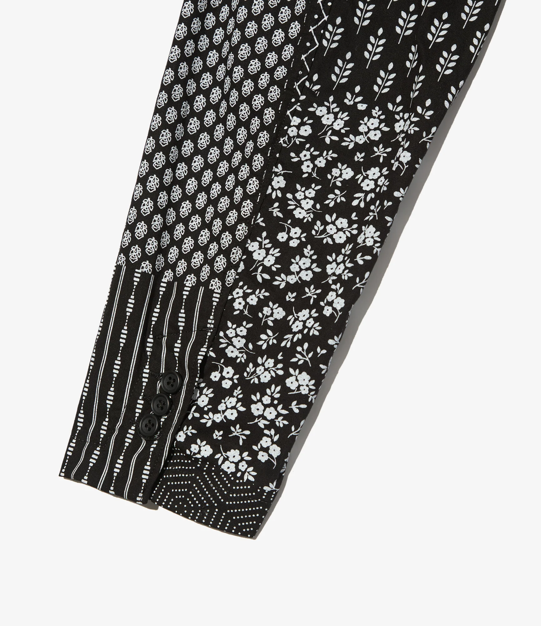 Loiter Jacket - Black/White Cotton Patchwork Print - Image 4