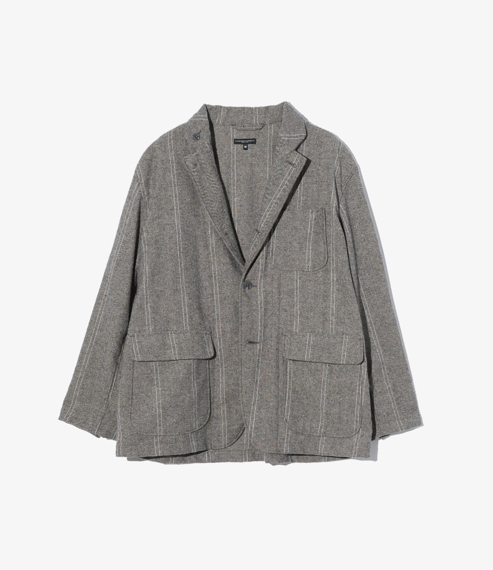 Loiter Jacket - Lt. Grey Wool Striped HB