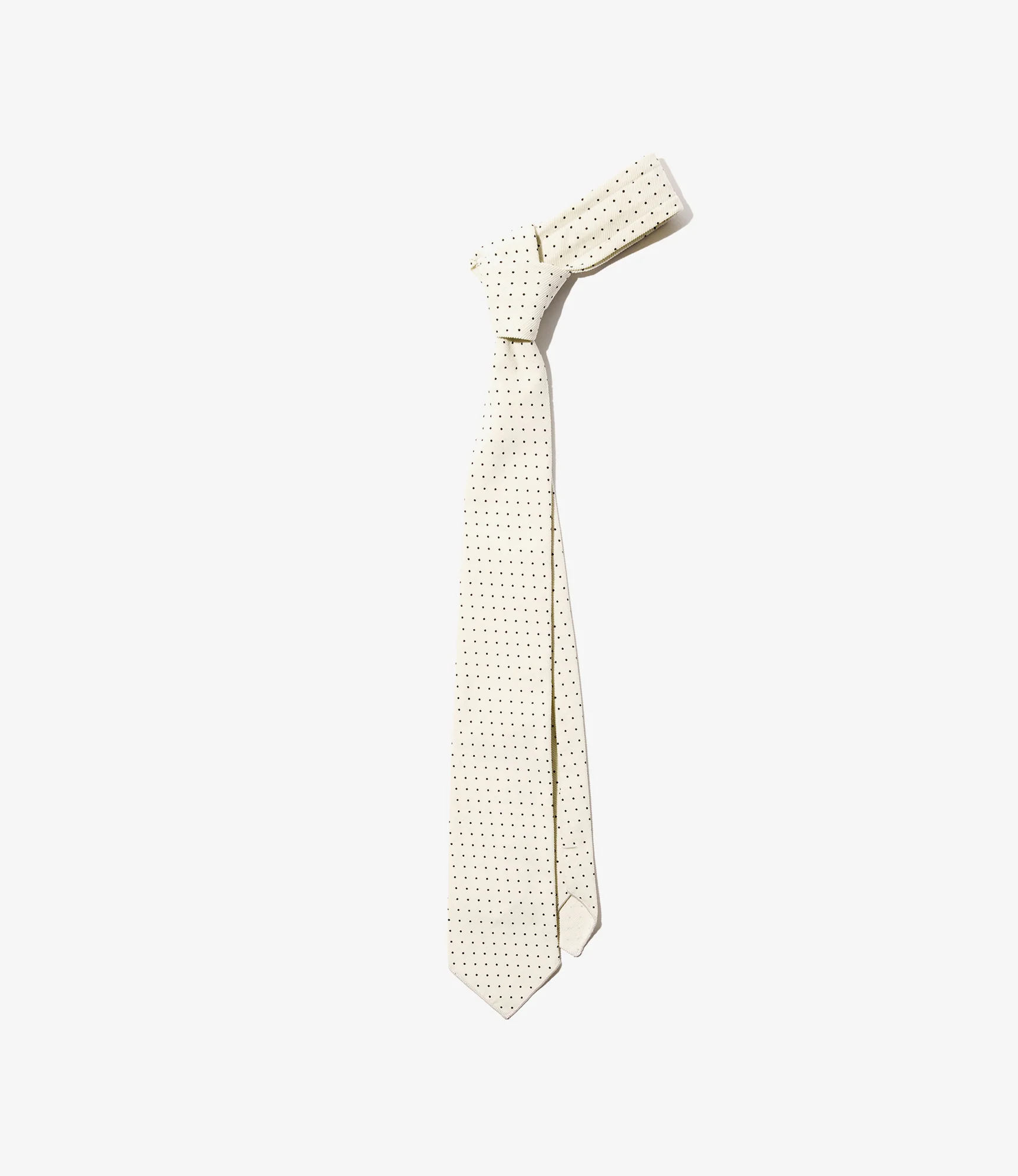 Neck Tie - Ivory 21W Corduroy Polka Dot Print