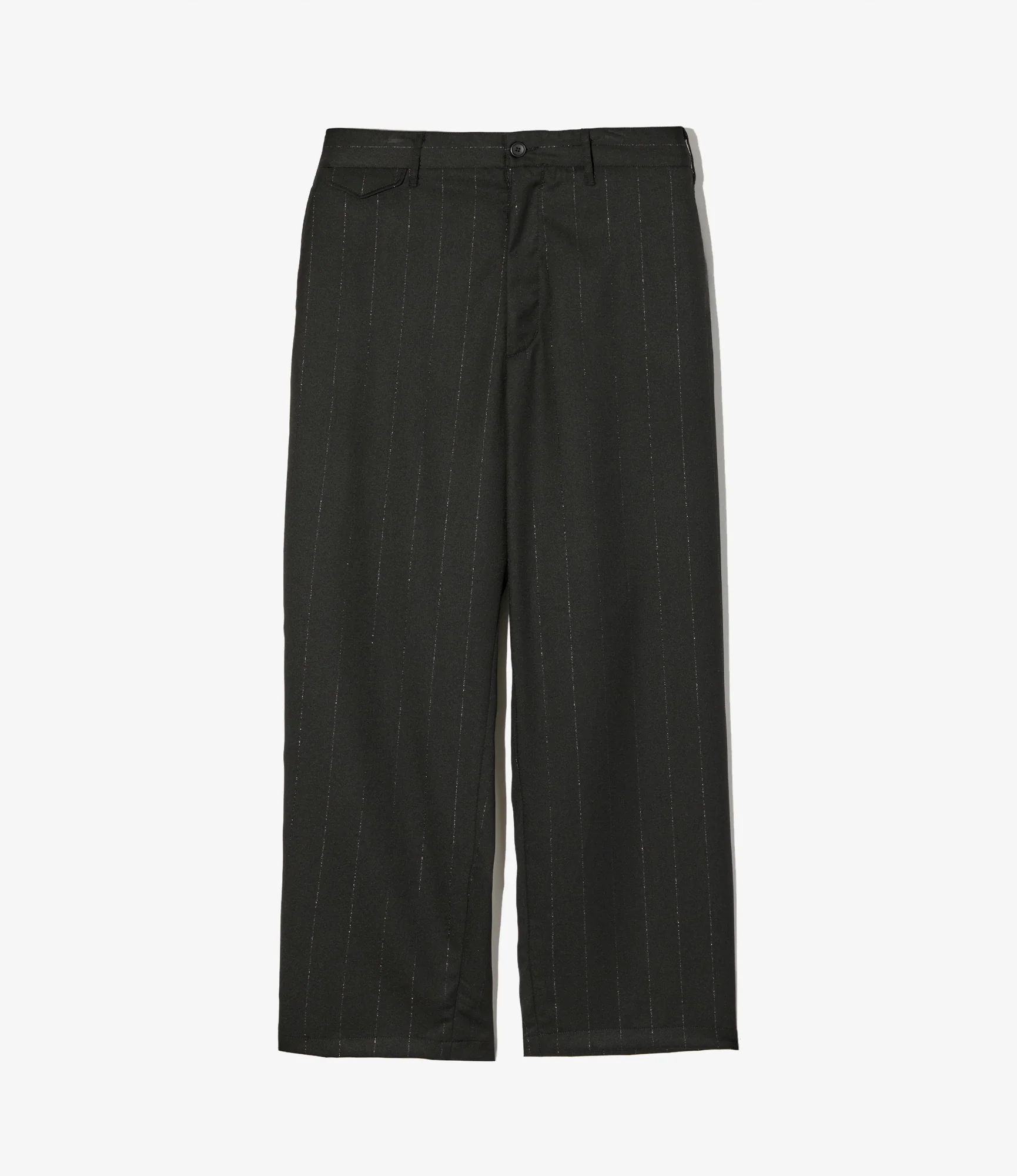 Officer Pant - Black Polyester Lurex Stripe