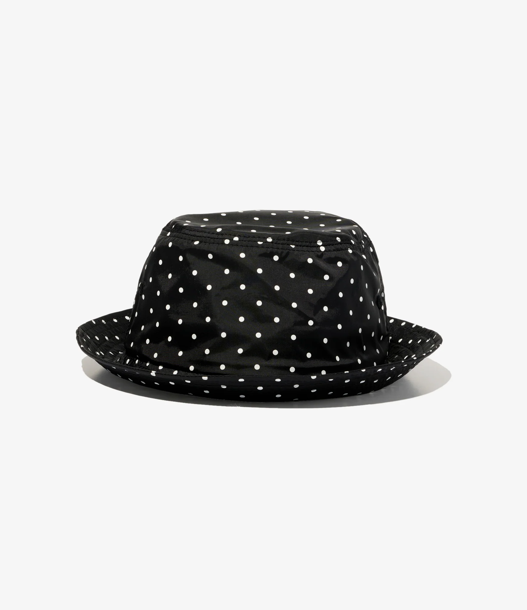 Porkpie Hat - Black Nylon Polka Dot Taffeta