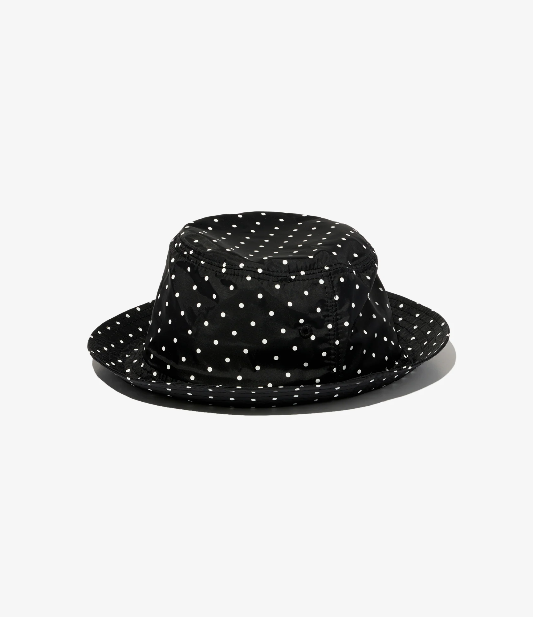 Porkpie Hat - Black Nylon Polka Dot Taffeta - Image 2