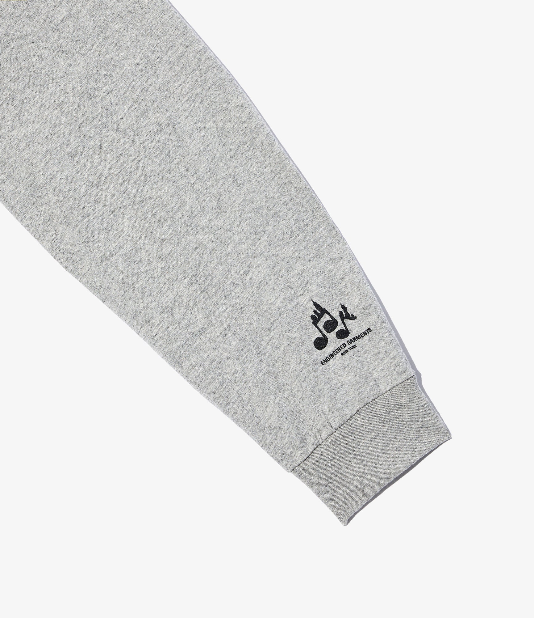 Printed Cross Crew L/S Neck T-Shirt - Grey - Piano - Image 3