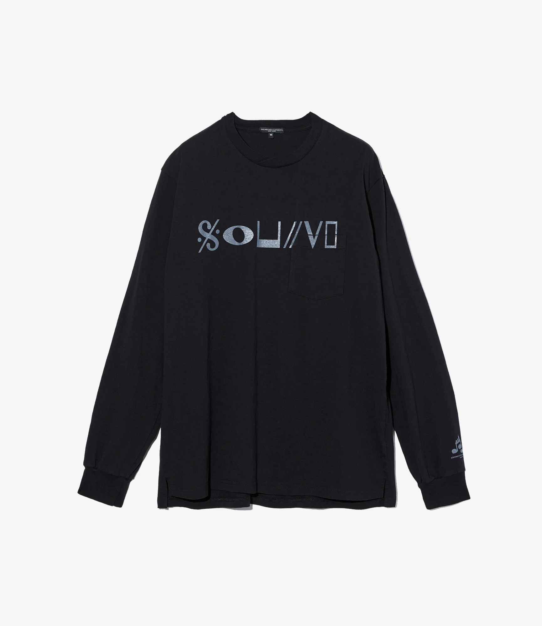 Printed Cross Crew L/S Neck T-Shirt - Black - Sound