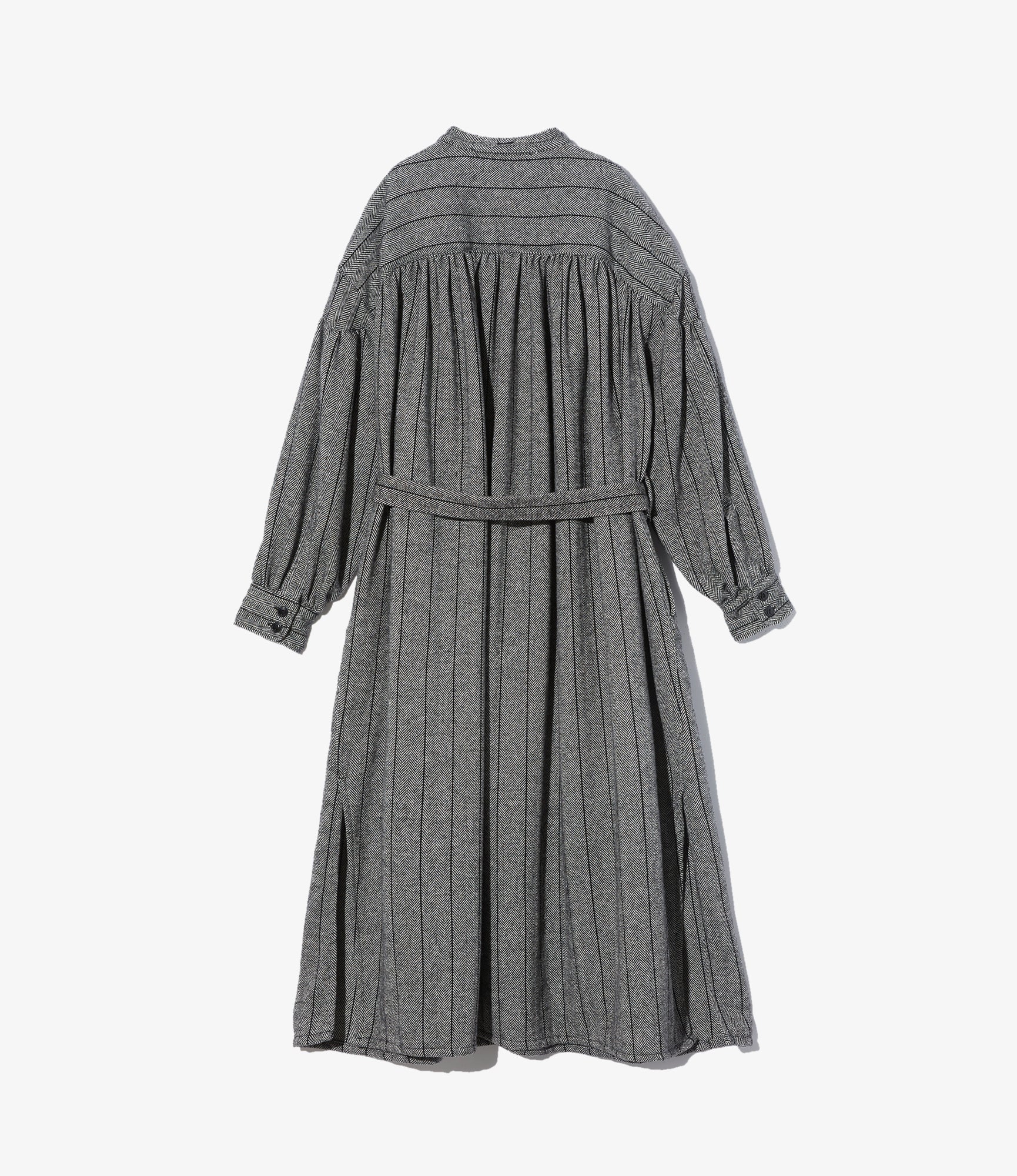 Women's Banded Painter Dress - Dk. Grey Wool Striped HB - Image 2