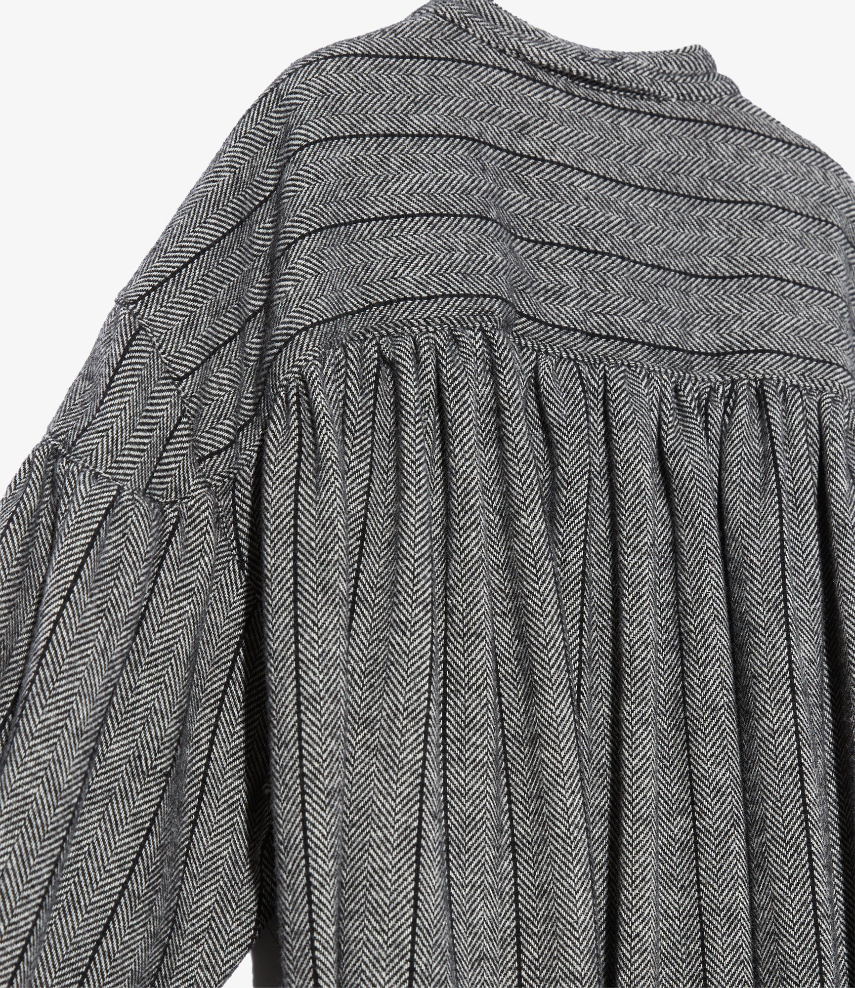 Women's Banded Painter Dress - Dk. Grey Wool Striped HB - Image 4