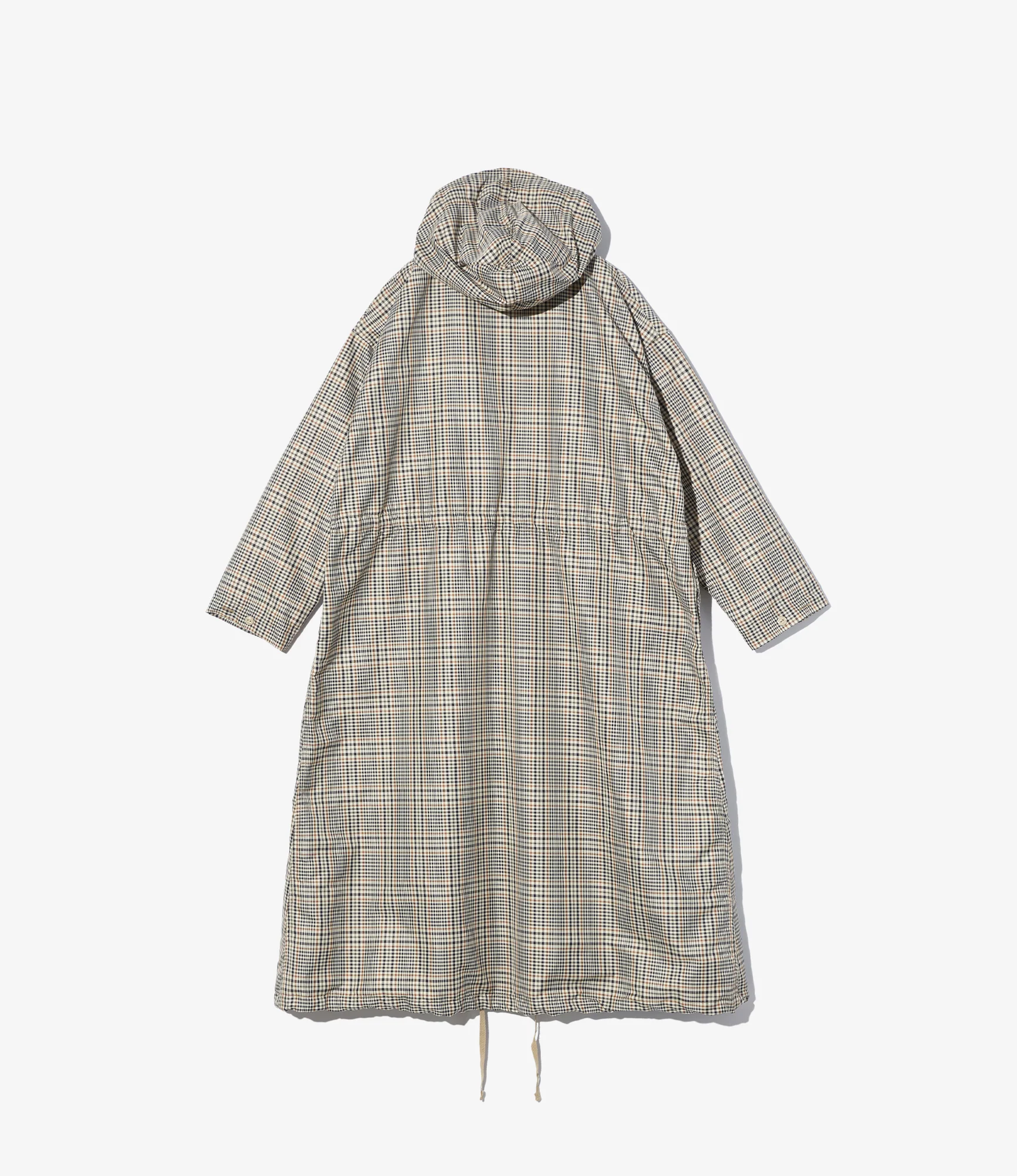 Women's Cagoule Dress - Khaki Plaid Polyester Cloth - Image 2