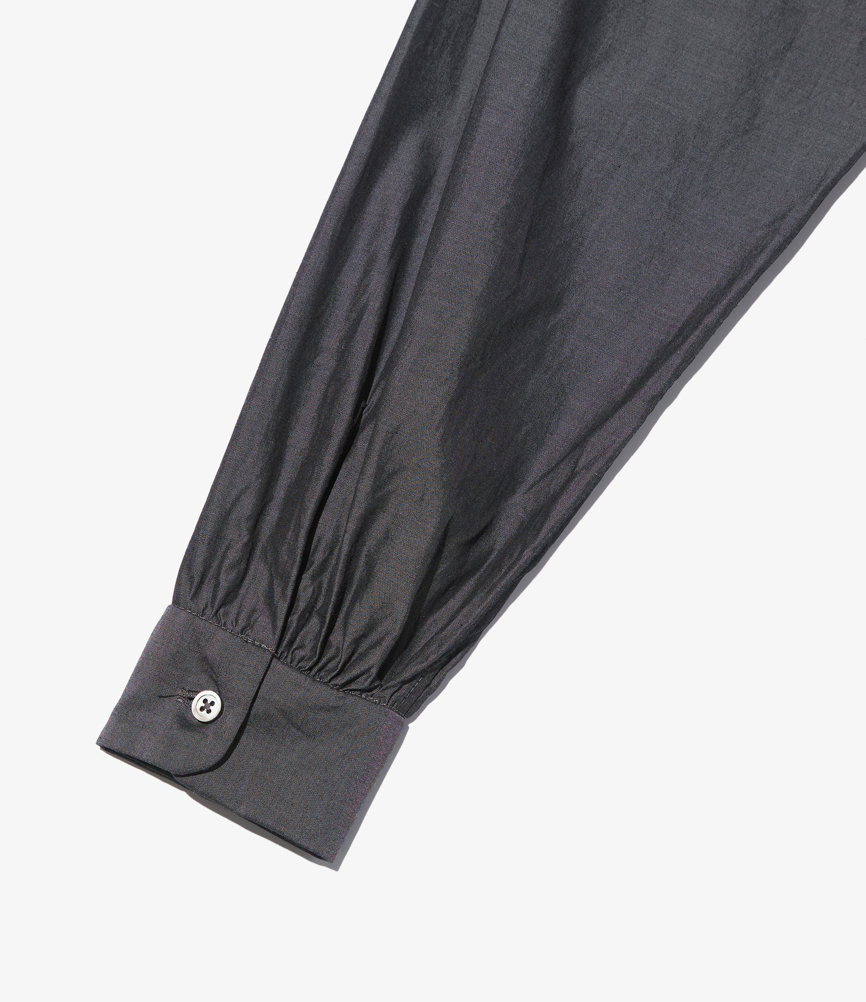 Women's Rounded Collar Shirt - Charcoal Cotton Iridescent Broadcloth - Image 4