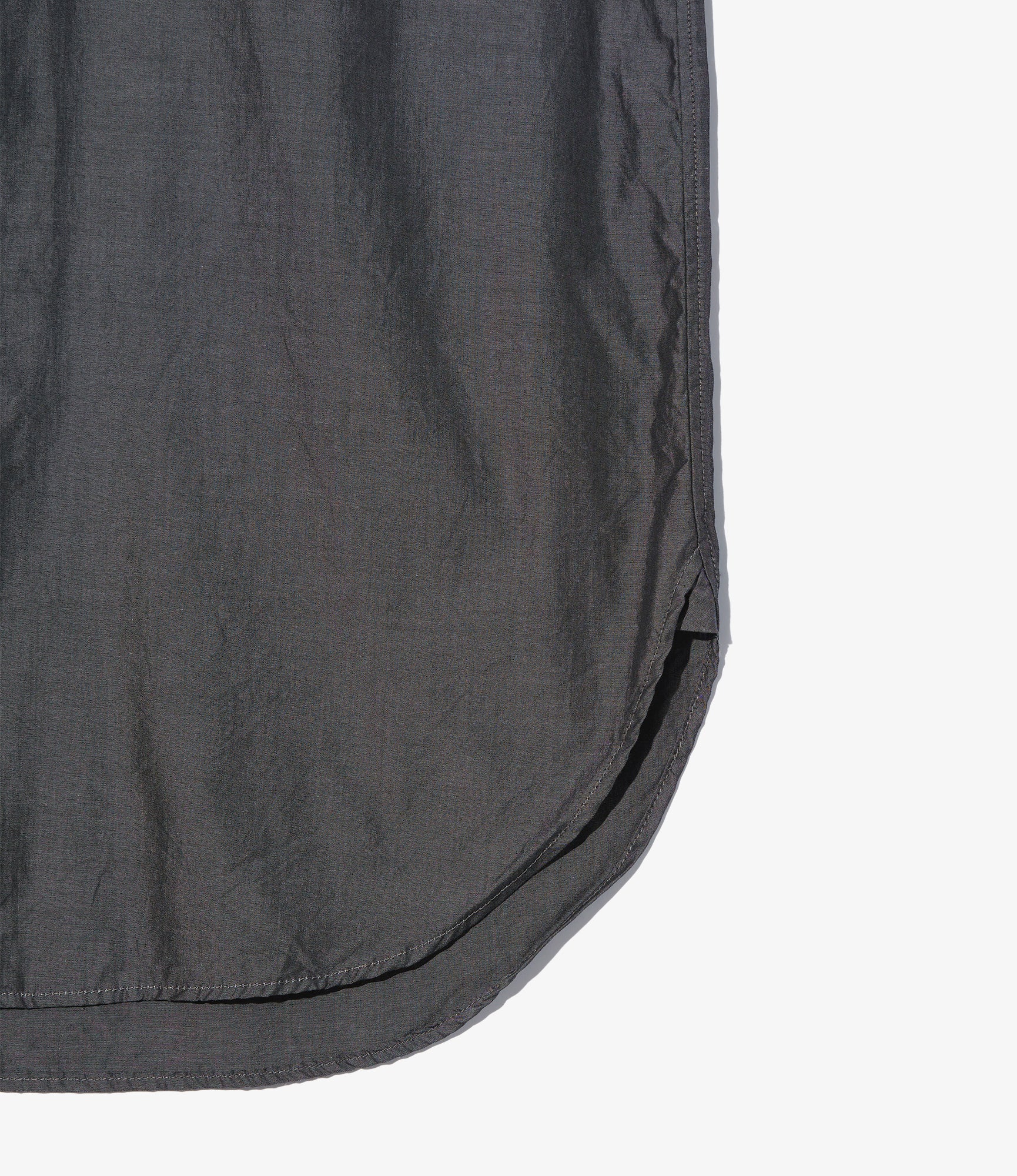 Women's Rounded Collar Shirt - Charcoal Cotton Iridescent Broadcloth - Image 5