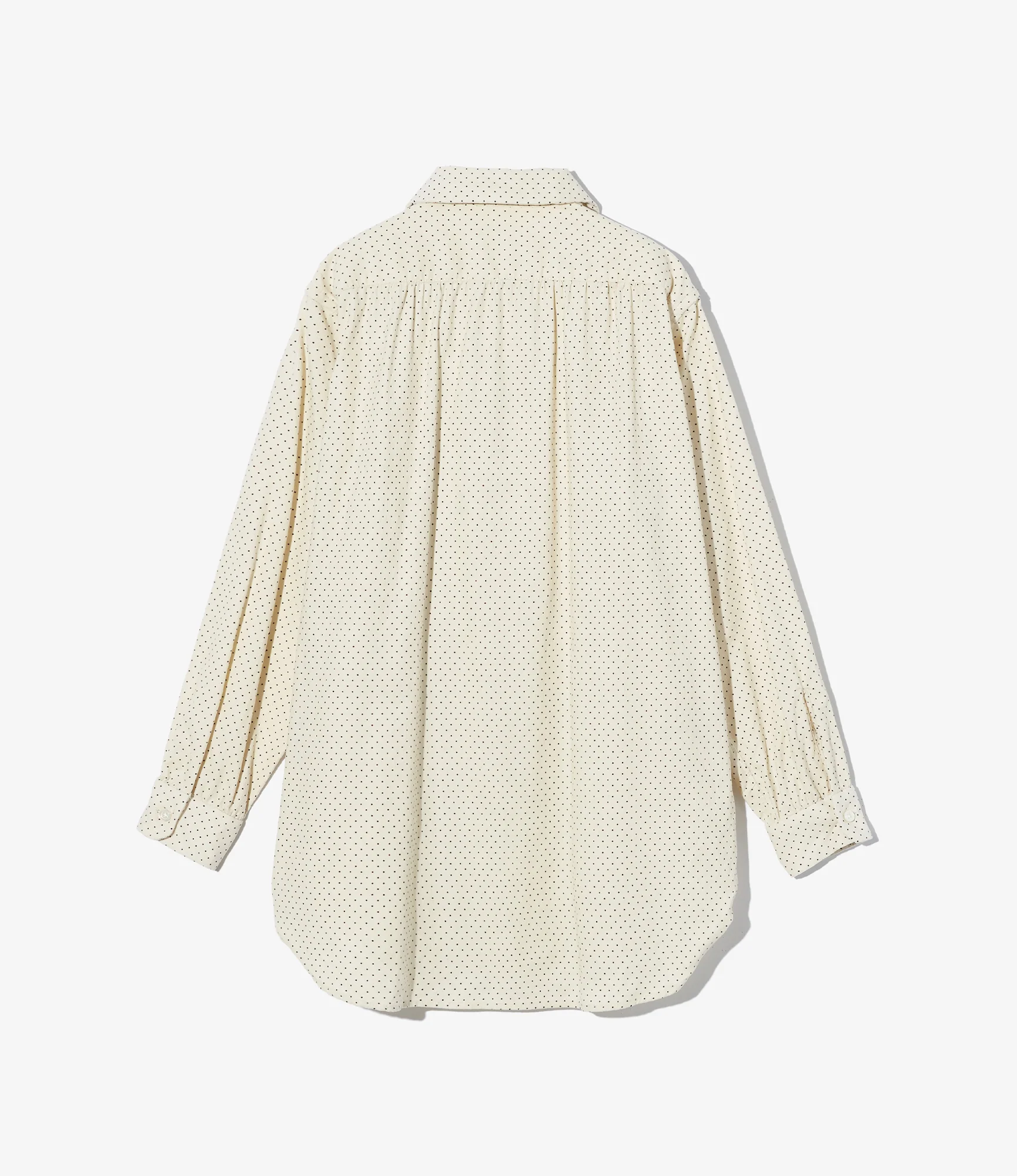 Women's Rounded Collar Shirt - Ivory 21W Corduroy Polka Dot Print - Image 2