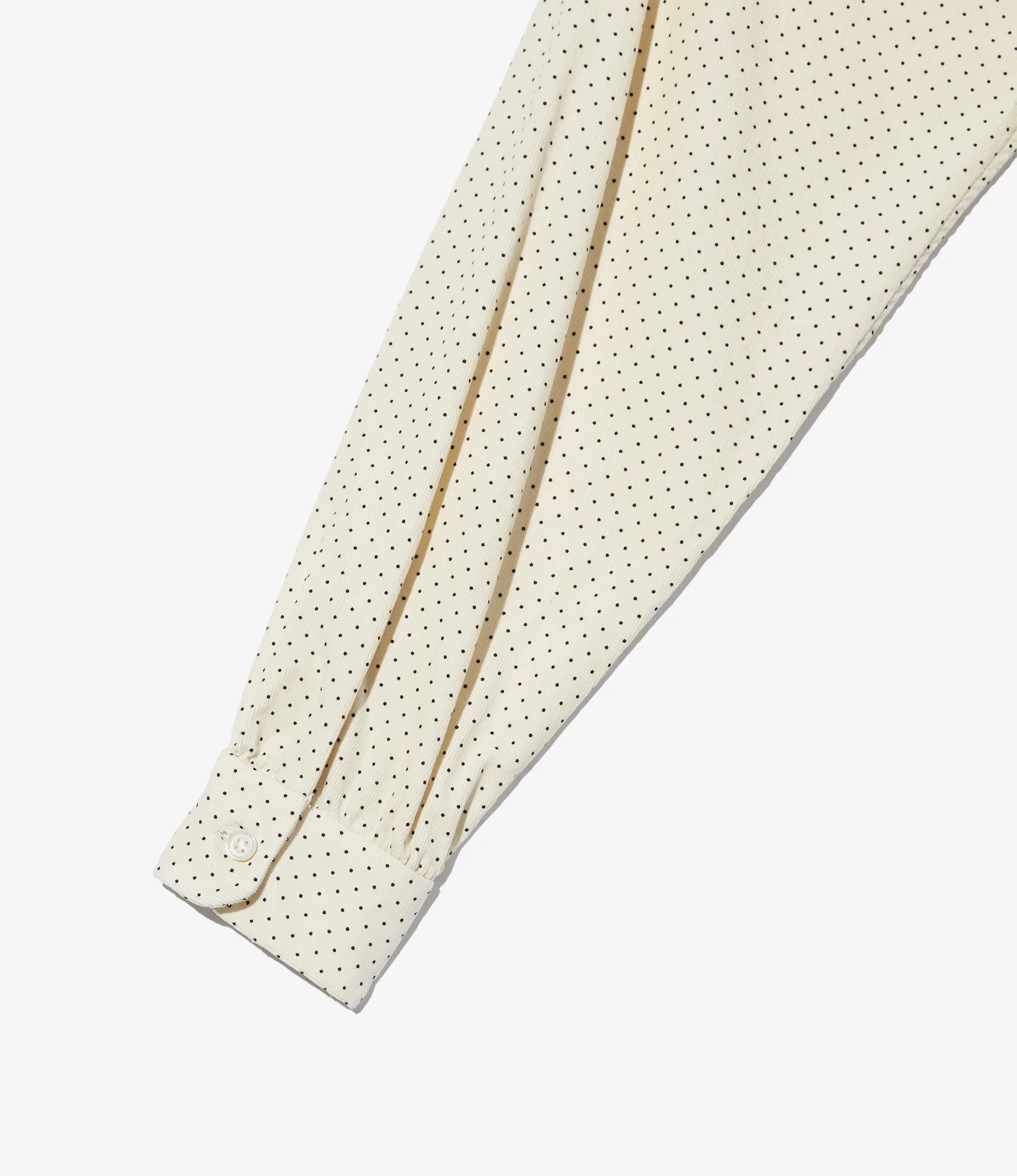 Women's Rounded Collar Shirt - Ivory 21W Corduroy Polka Dot Print - Image 5