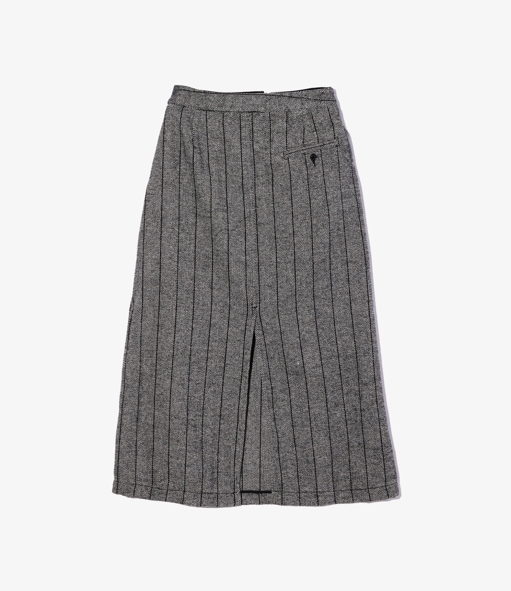 Women's Sailor Skirt - Dk. Grey Wool Striped HB - Image 2
