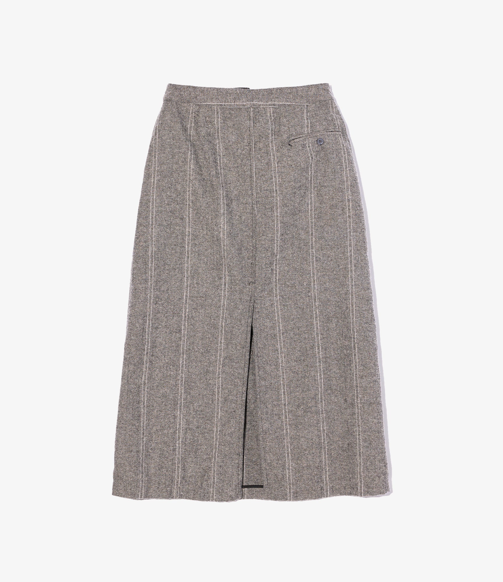Women's Sailor Skirt - Lt. Grey Wool Striped HB - Image 2