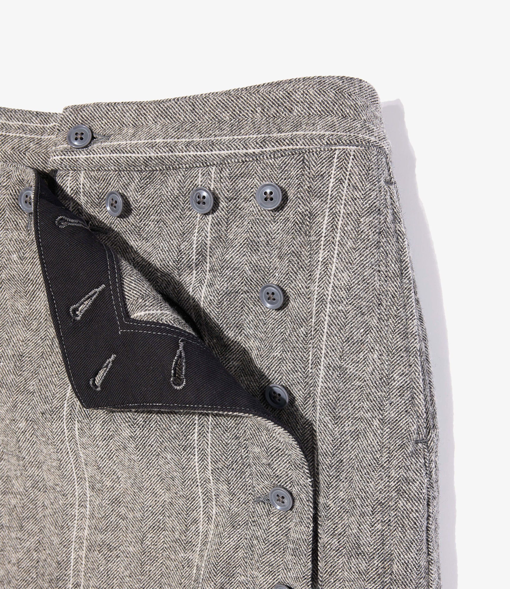 Women's Sailor Skirt - Lt. Grey Wool Striped HB - Image 3