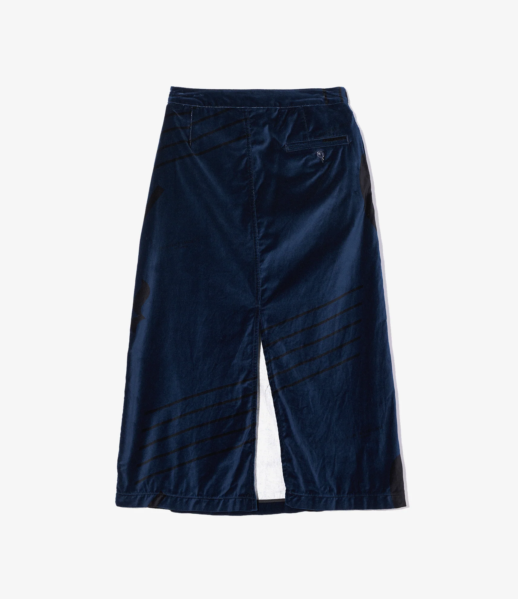 Women's Sailor Skirt - Navy Cotton Printed Music Note Velveteen - Image 2