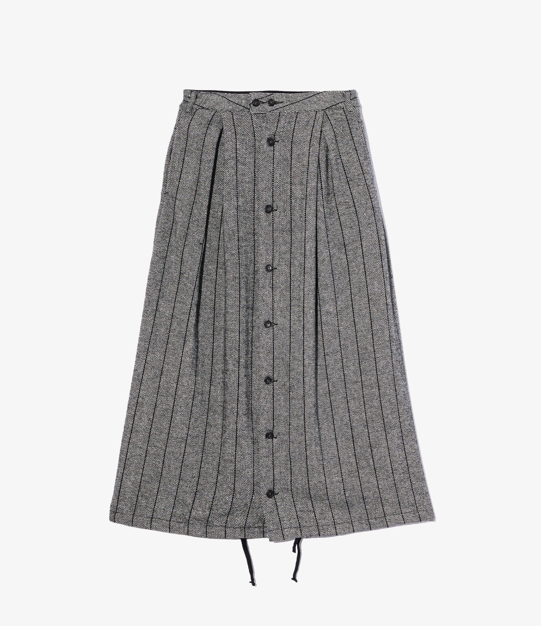 Women's Tuck Skirt - Dk. Grey Wool Striped HB