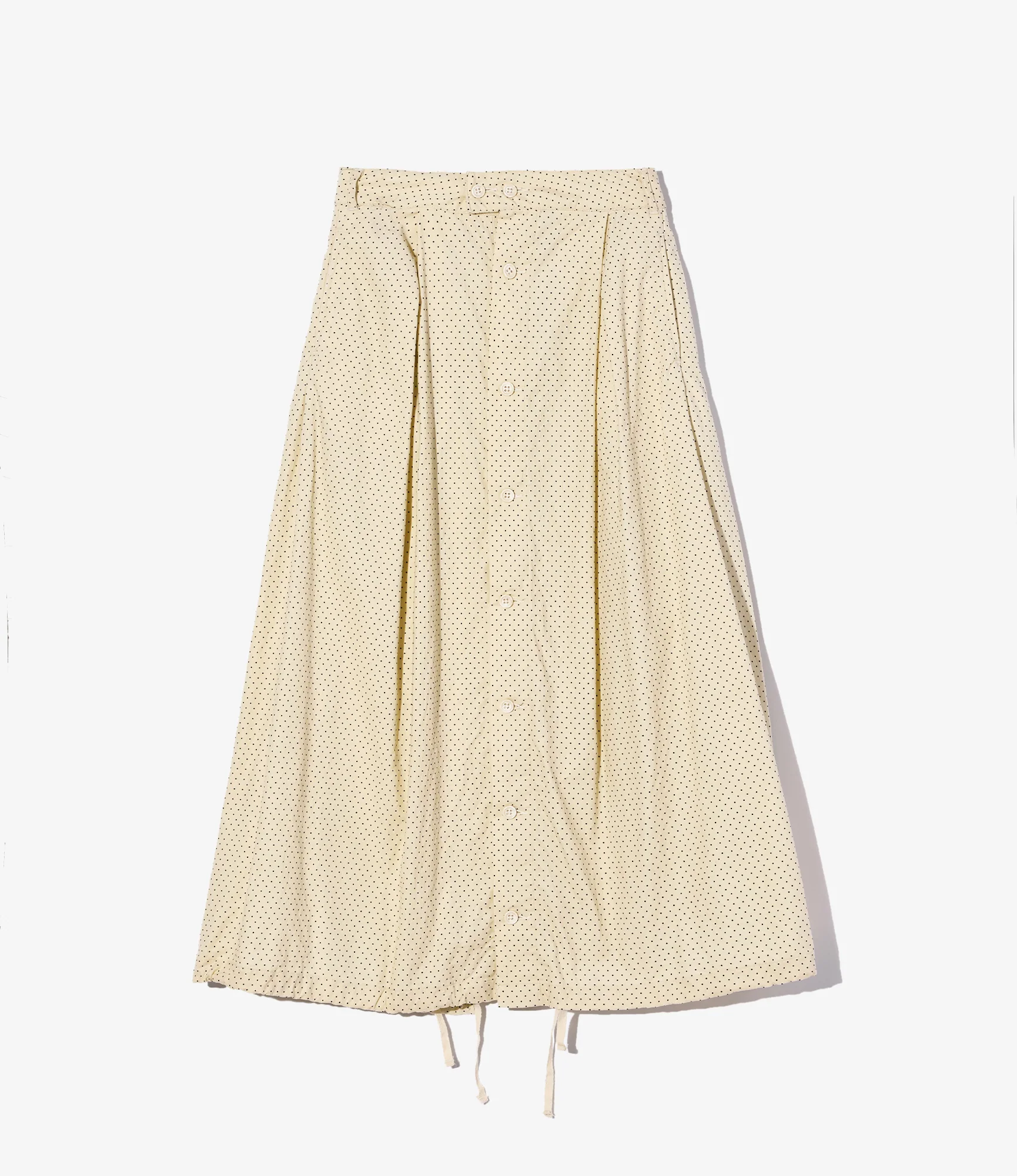 Women's Tuck Skirt - Ivory 21W Corduroy Polka Dot Print