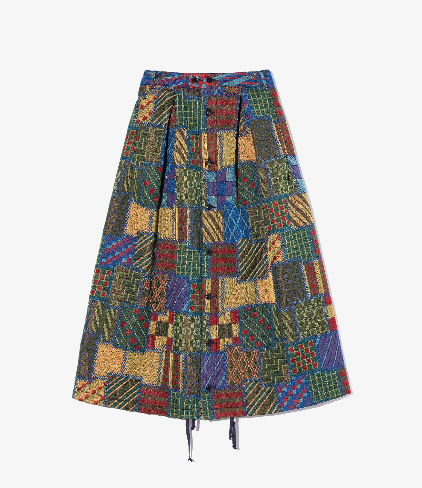 Women's Tuck Skirt - Multi Color Geometric PW Jq.