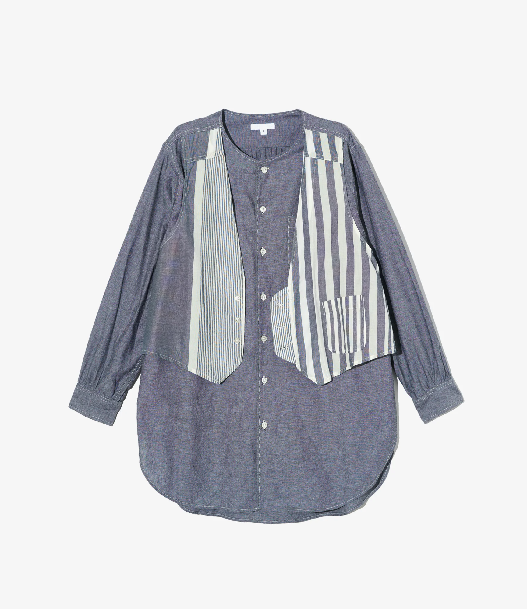 Women's VARI Shirt - Grey Cotton Chambray