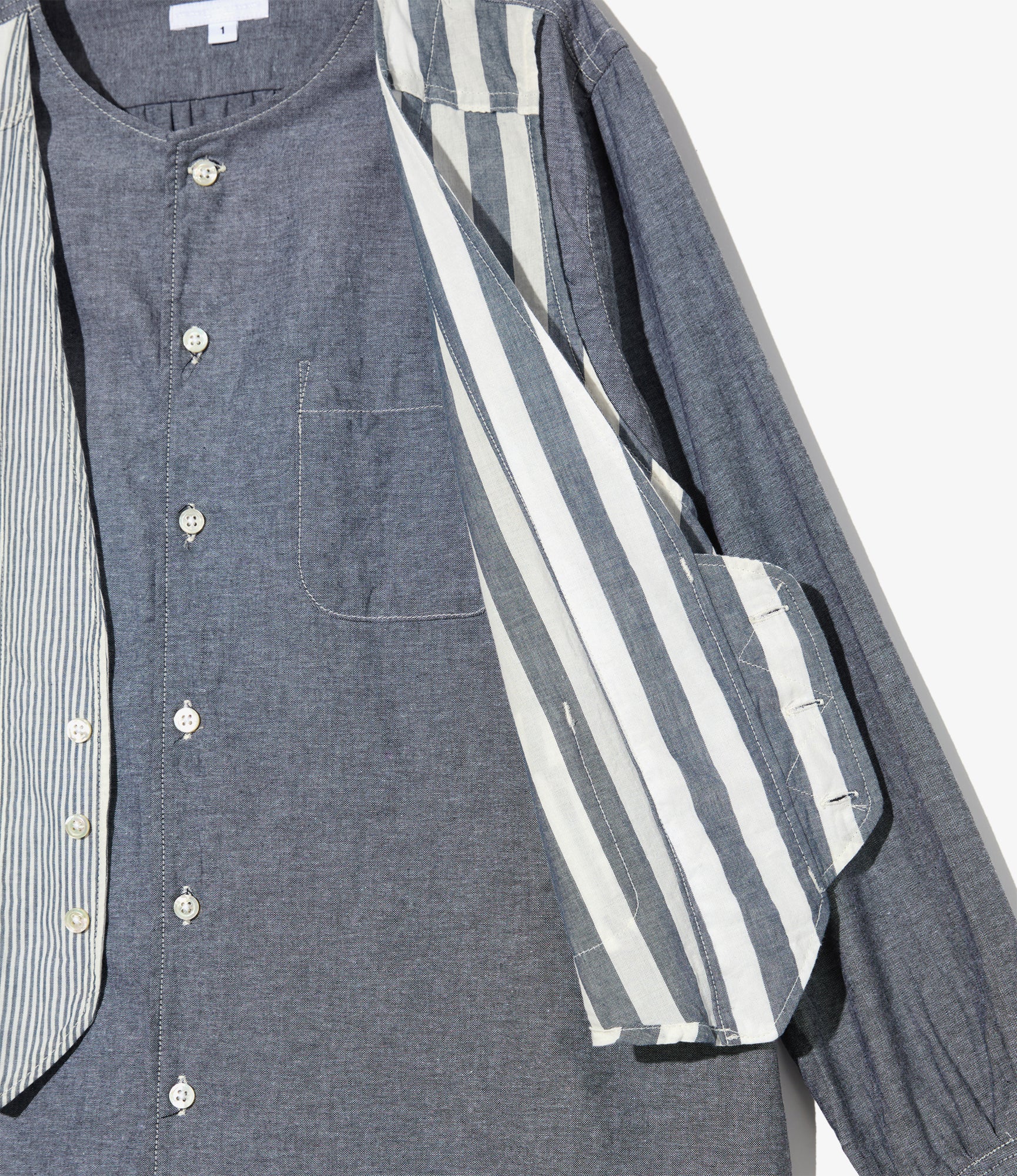 Women's VARI Shirt - Grey Cotton Chambray - Image 3