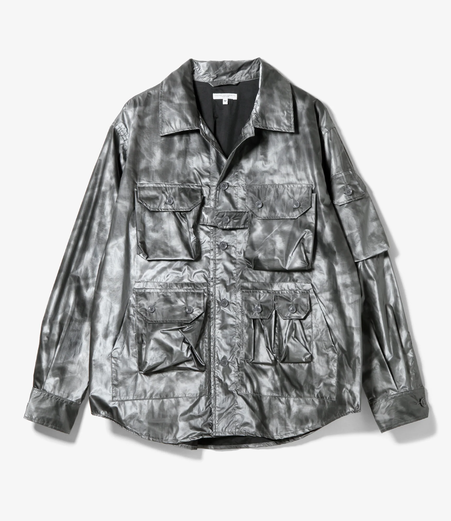 Explorer Shirt Jacket - Silver Nylon Shadow Print