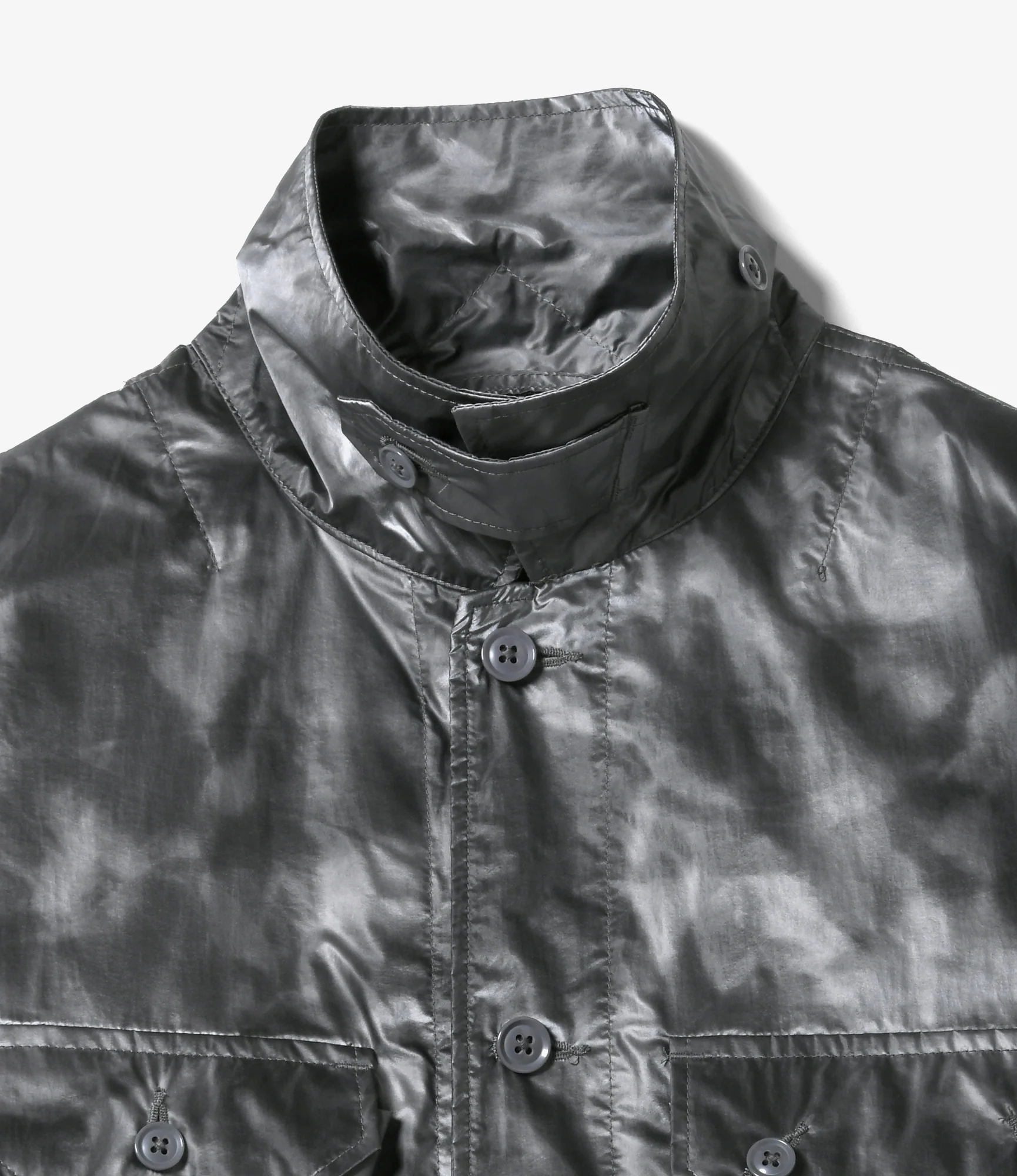 Explorer Shirt Jacket - Silver Nylon Shadow Print - Image 2