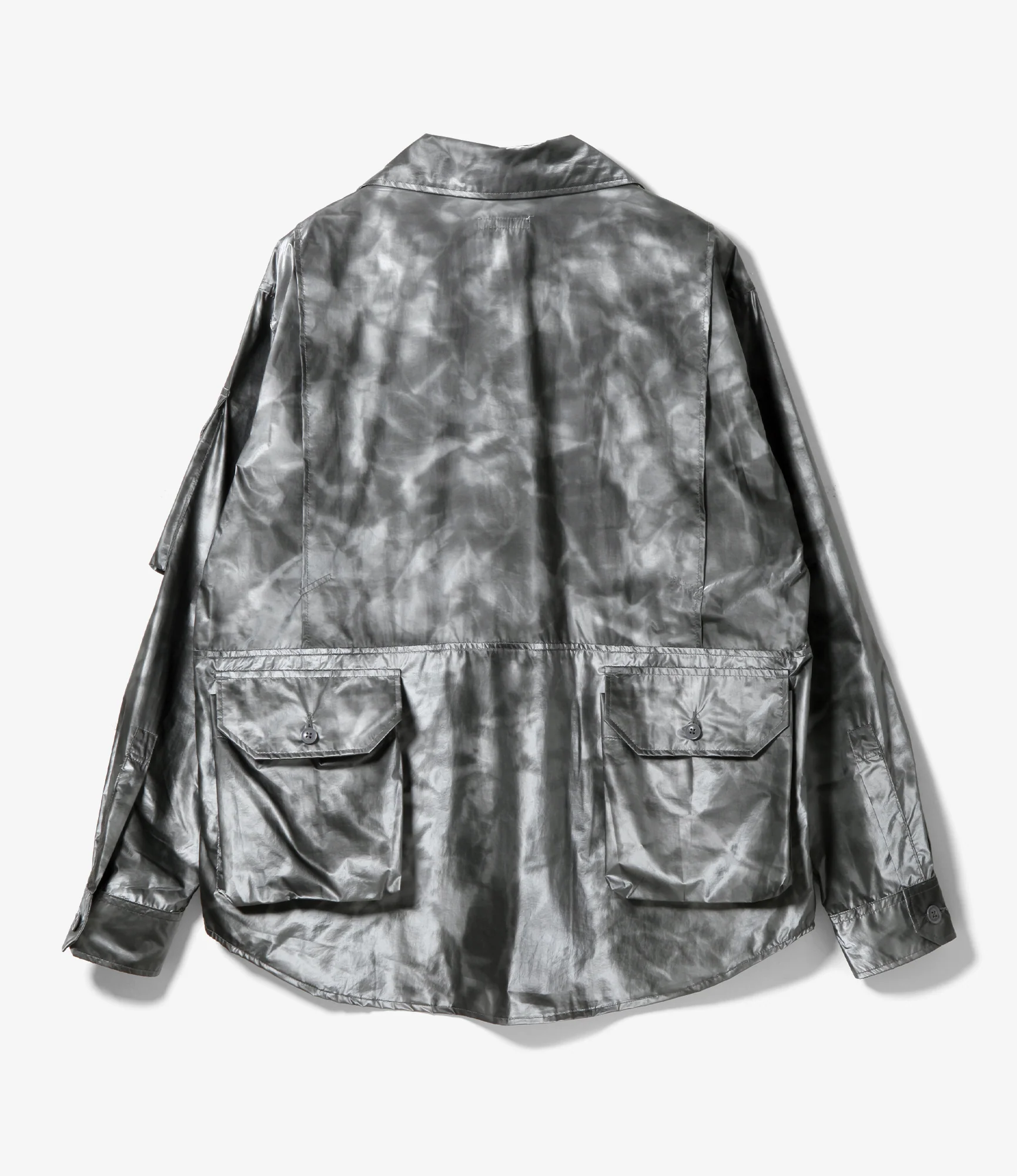 Explorer Shirt Jacket - Silver Nylon Shadow Print - Image 5