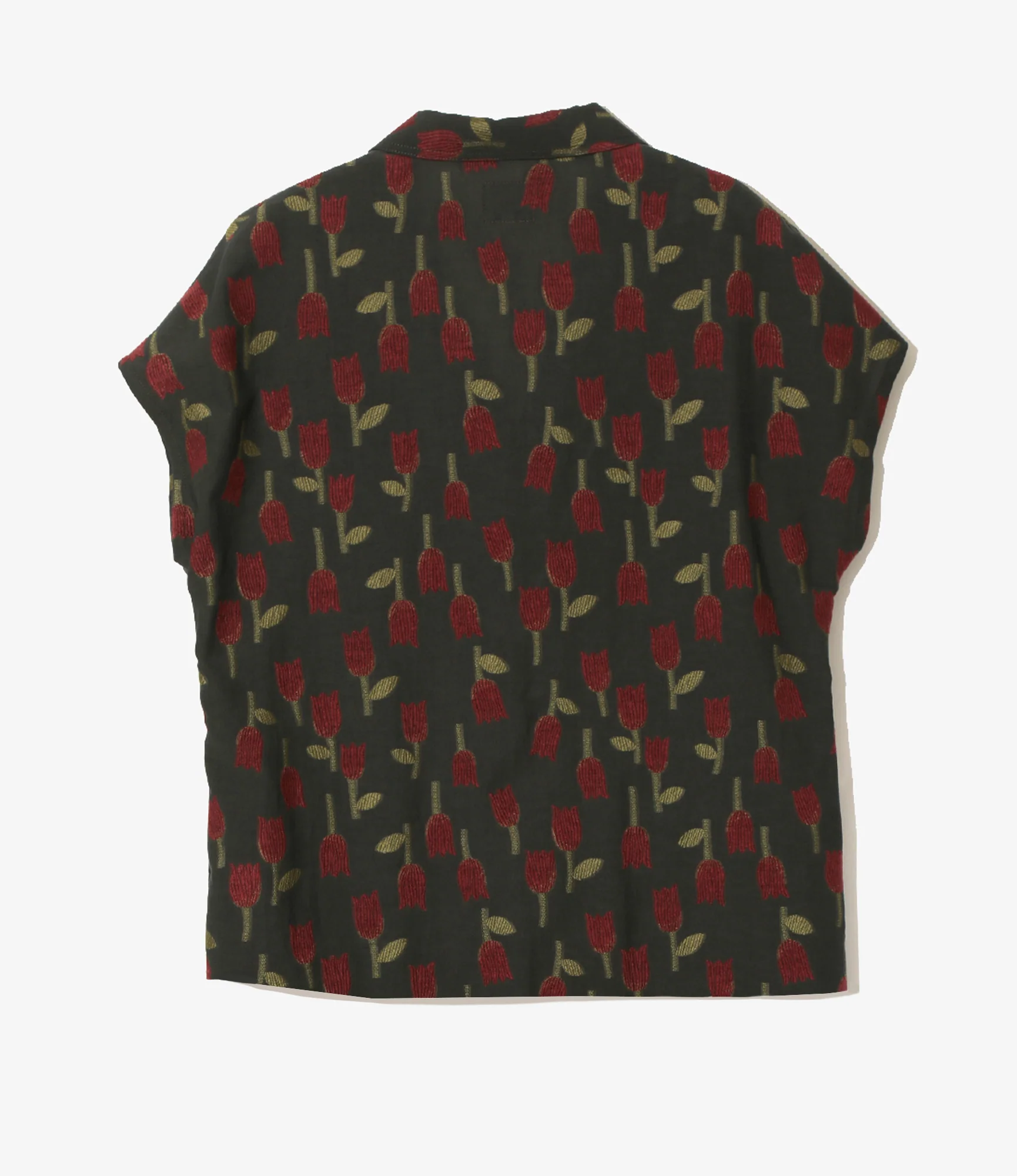 French Sleeve Blouse - Charcoal - R/W Tulip Jacquard` - Image 3