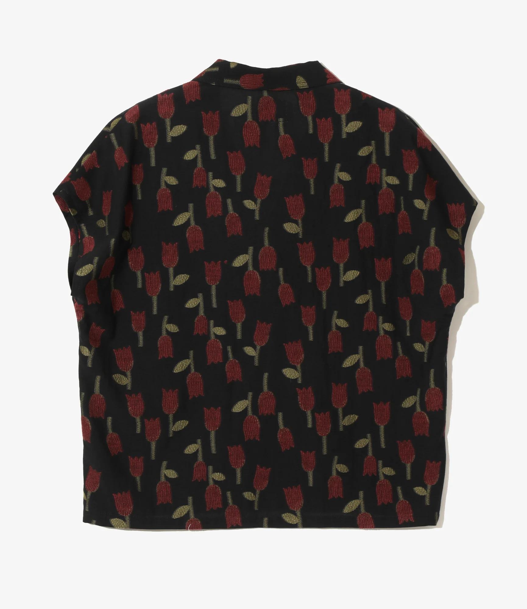 French Sleeve Blouse - Dk. Navy - R/W Tulip Jacquard - Image 3