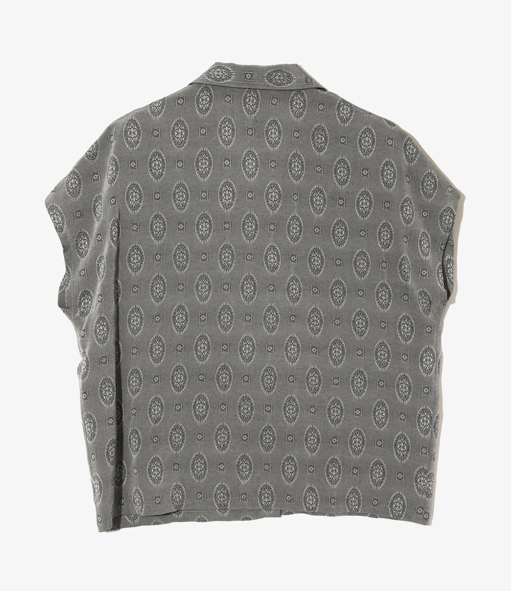 French Sleeve Blouse - Grey - Fine Pattern Jacquard - Image 3