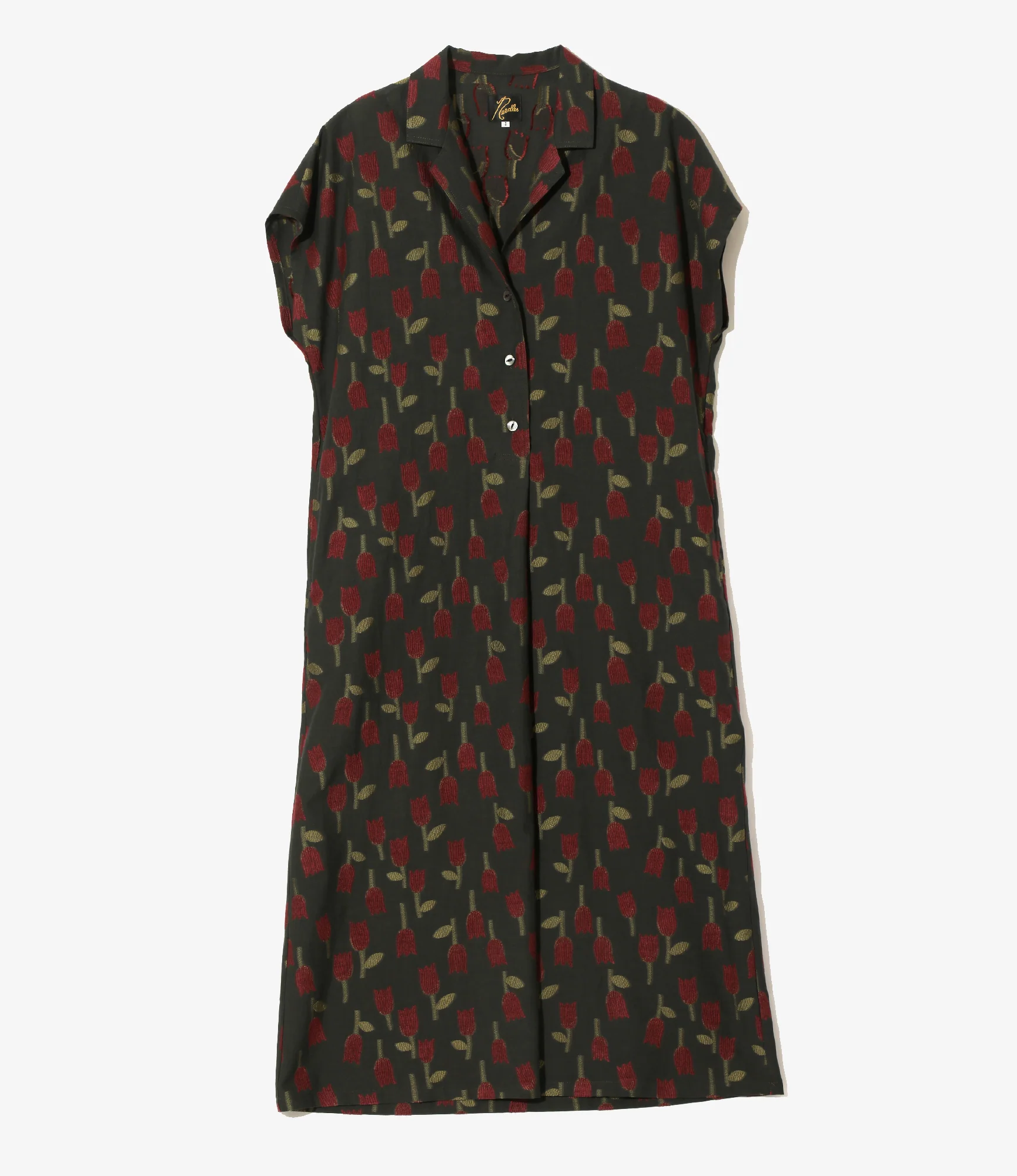 French Sleeve Dress - Charcoal - R/W Tulip Jacquard