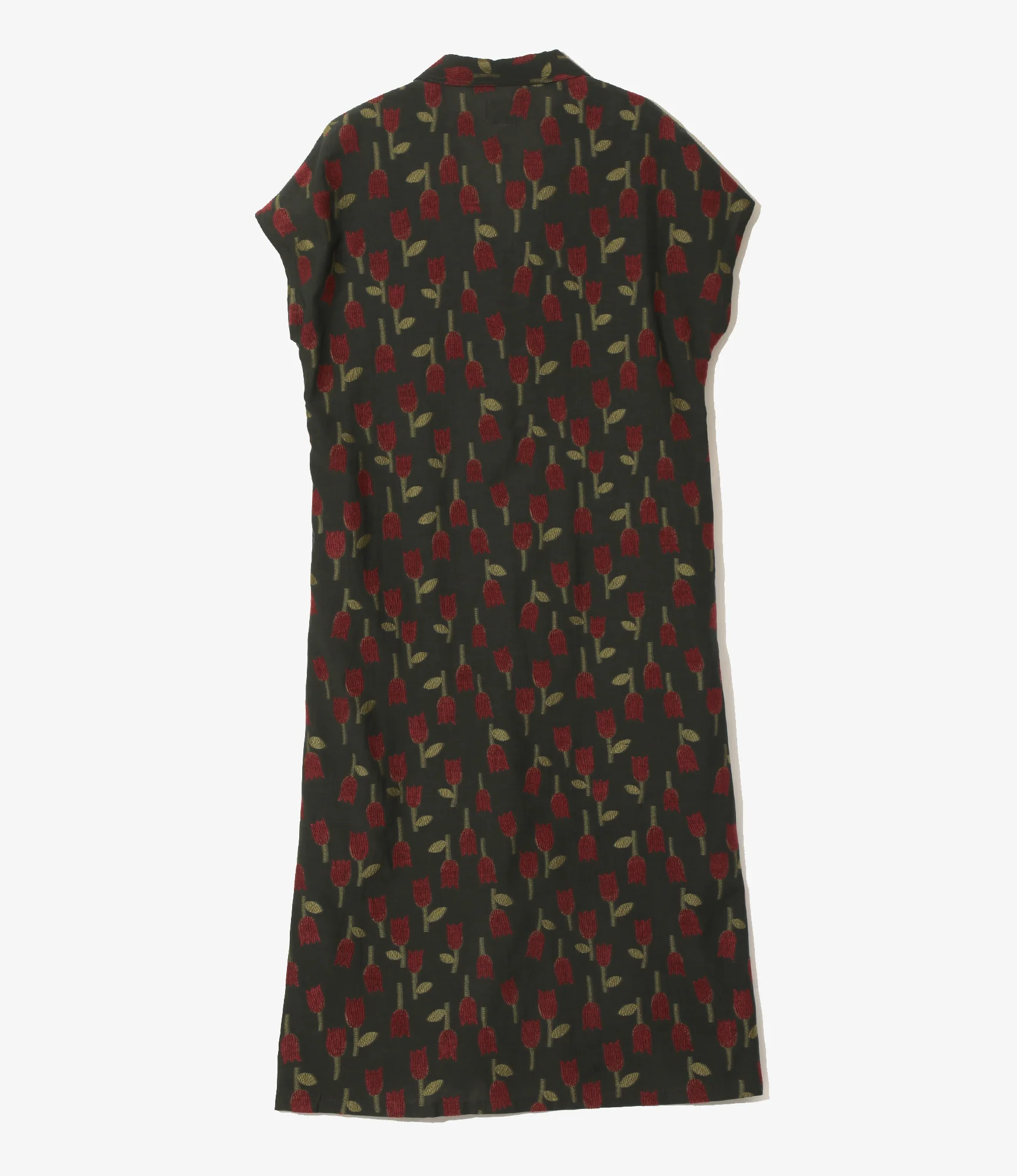 French Sleeve Dress - Charcoal - R/W Tulip Jacquard - Image 3