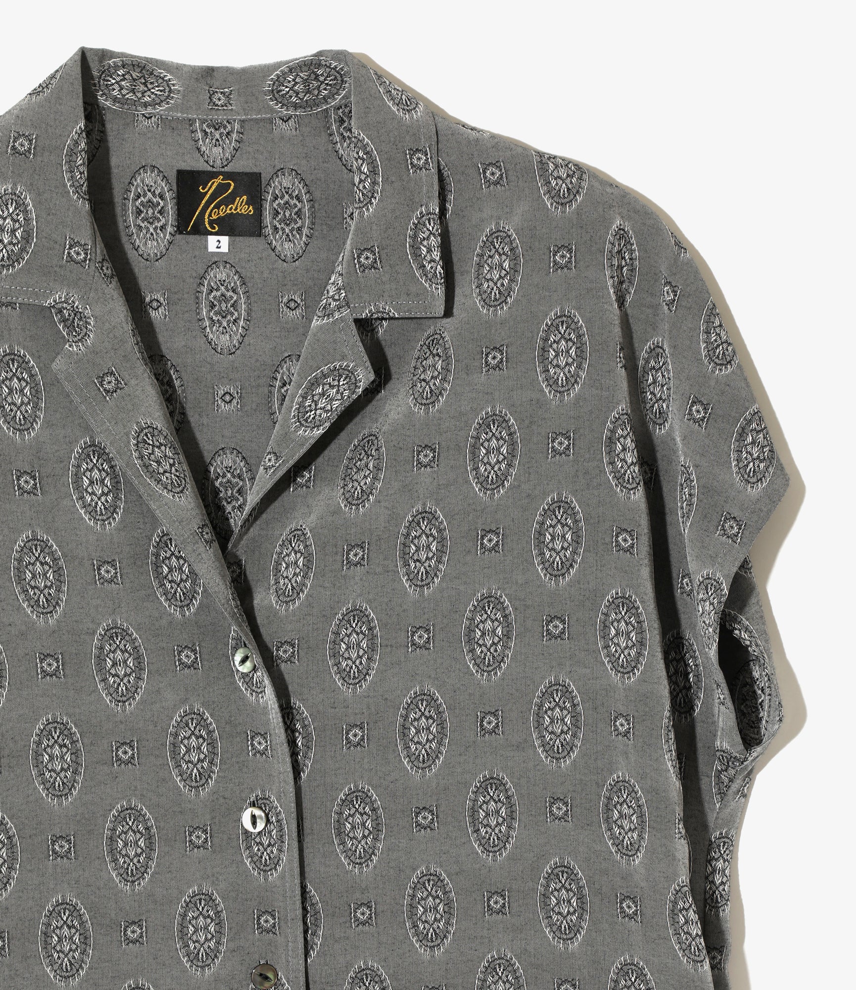 French Sleeve Dress - Grey - Fine Pattern Jacquard - Image 2