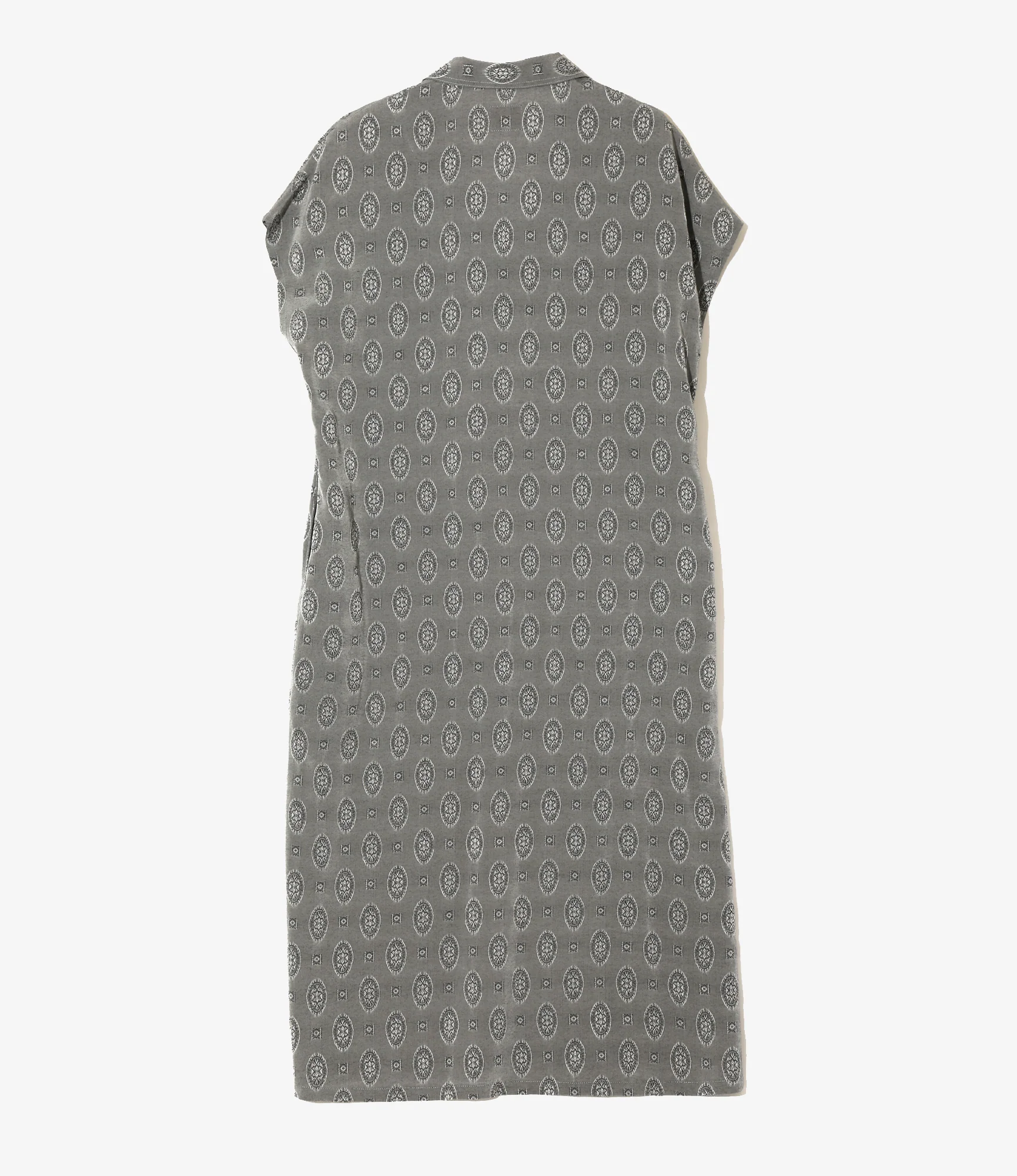 French Sleeve Dress - Grey - Fine Pattern Jacquard - Image 3