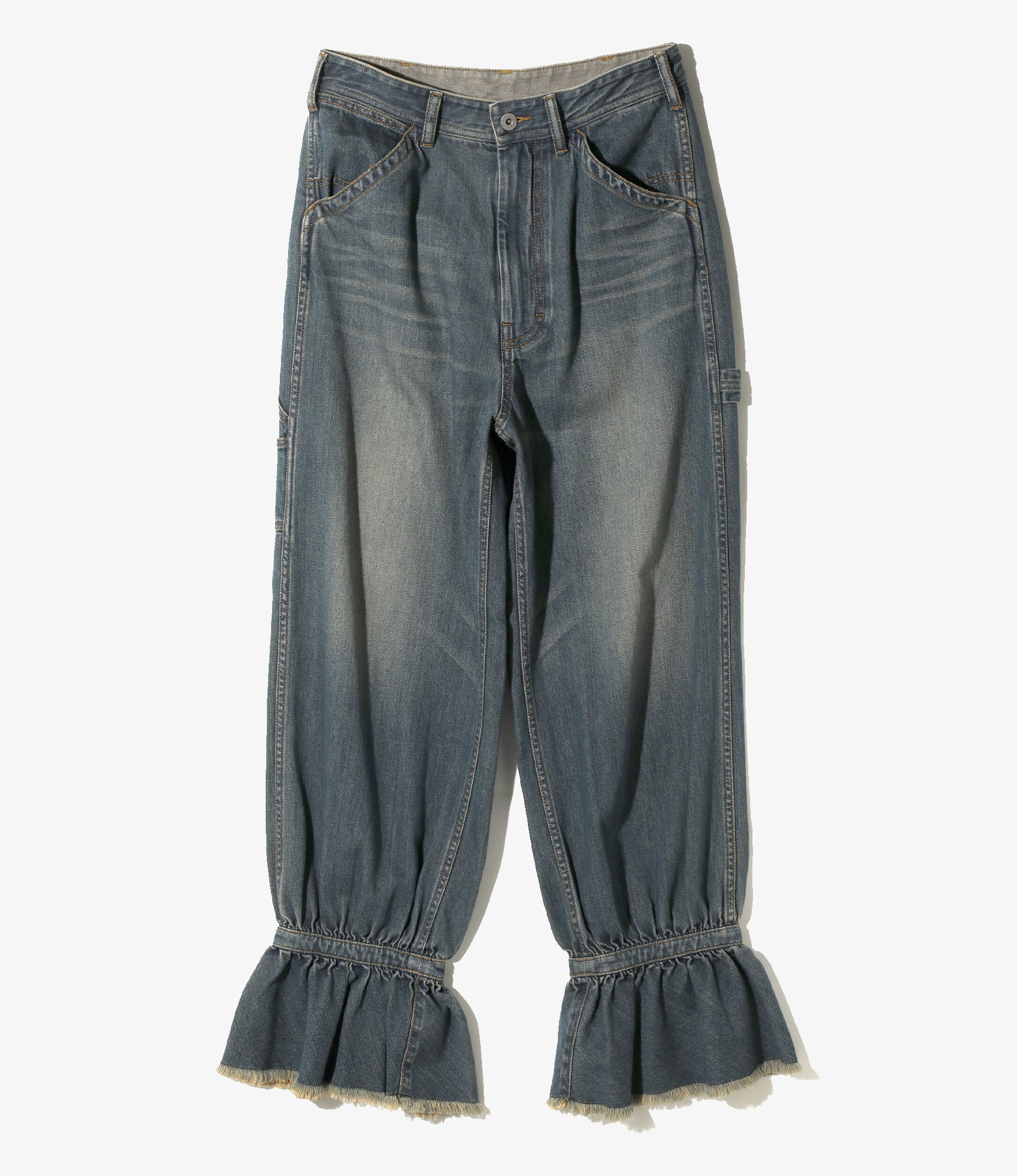 Frill Painter Pants - Indigo - Denim