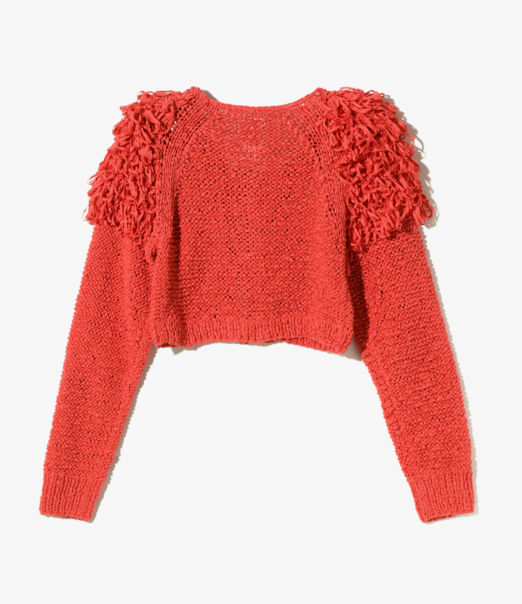 Fringe Cardigan - Orange - Ribbon Yarn - Image 3