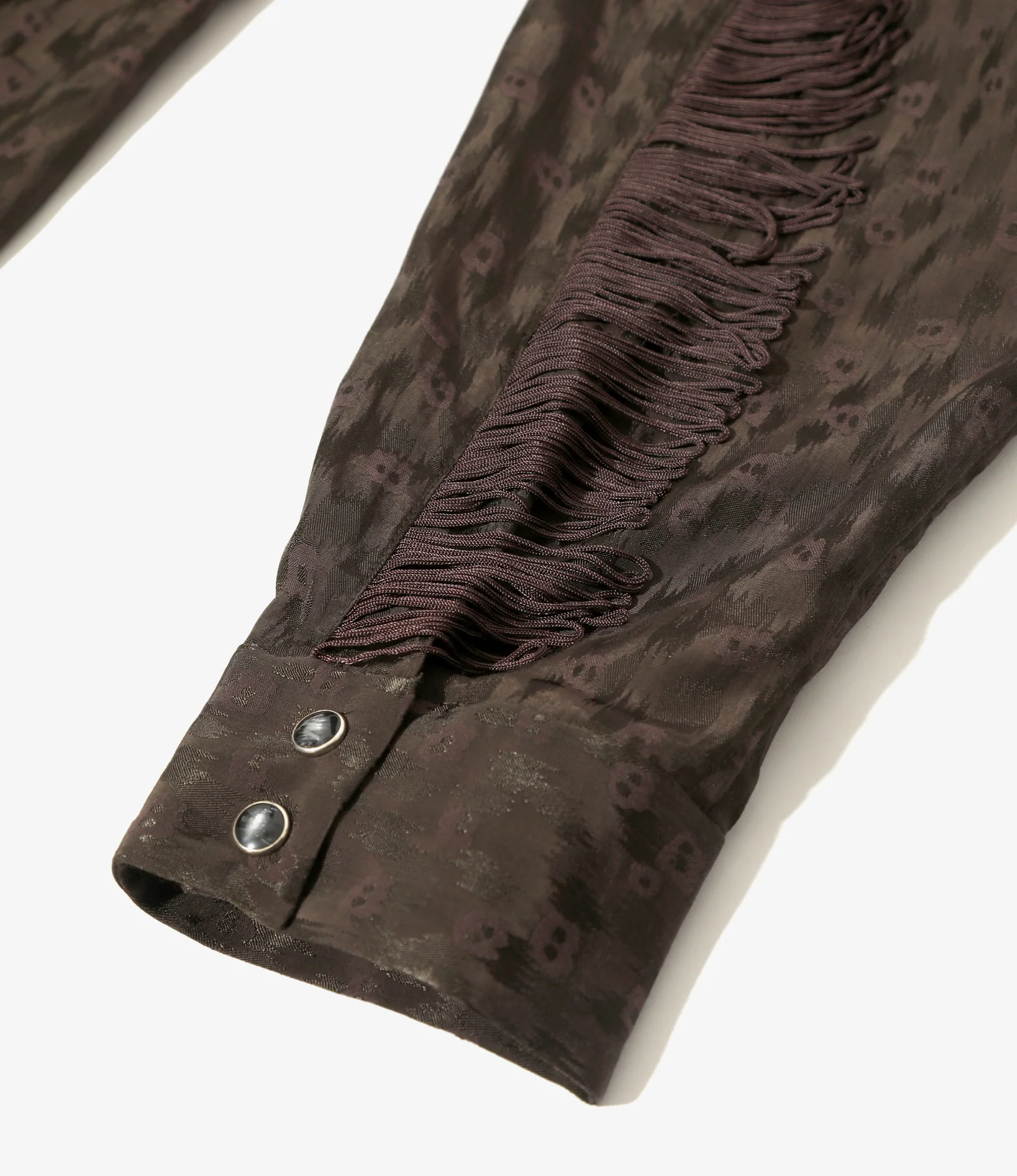 Fringe Shirt - Dk.Brown - R/C Leopard Jacquard - Image 3
