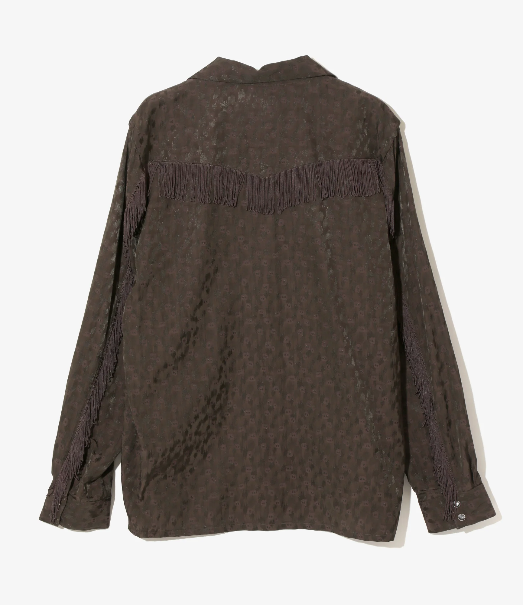 Fringe Shirt - Dk.Brown - R/C Leopard Jacquard - Image 4