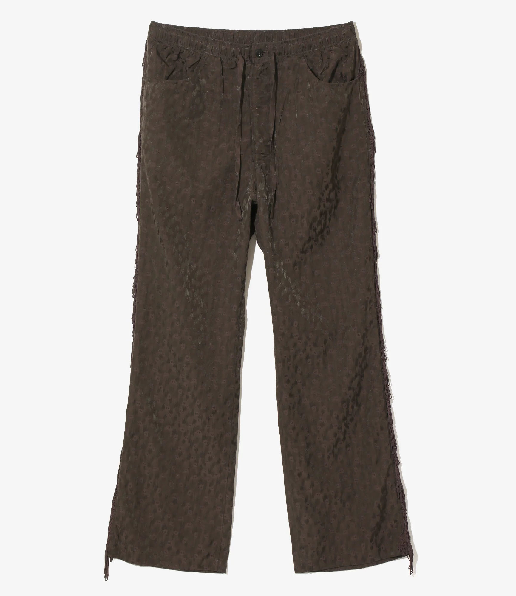 Fringe String Pant - Dk.Brown - R/C Leopard Jacquard