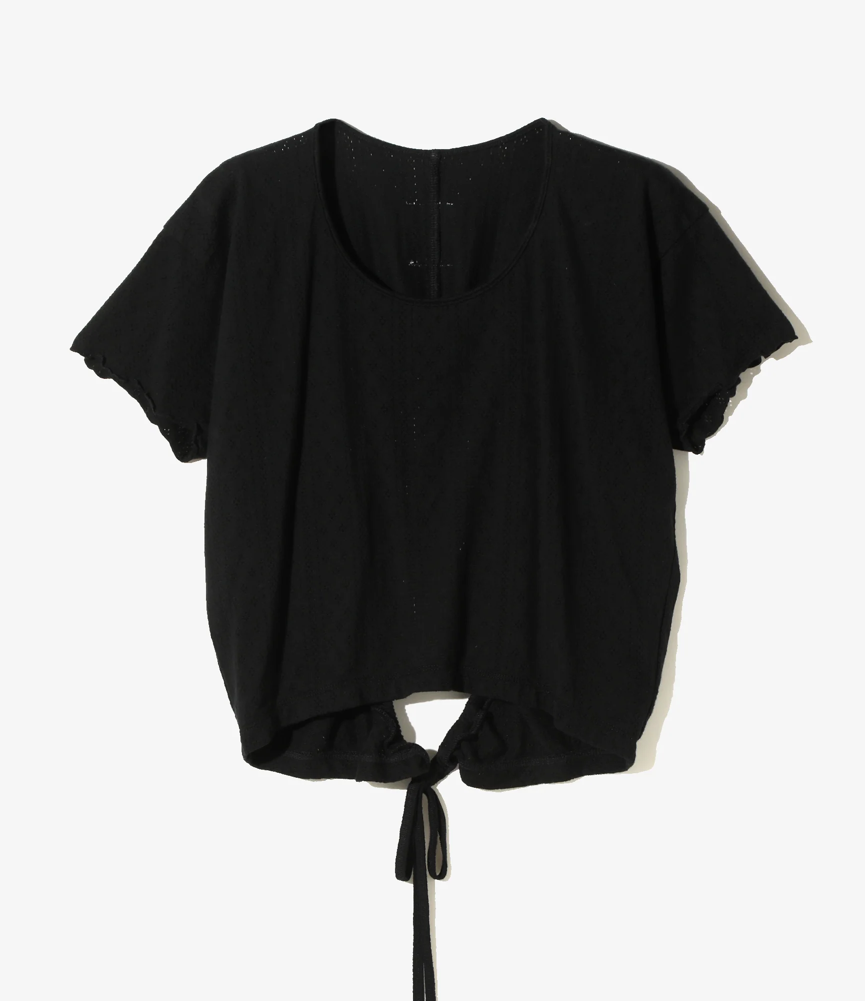 Holed Spencer Tee - Black - Eyelet Jersey