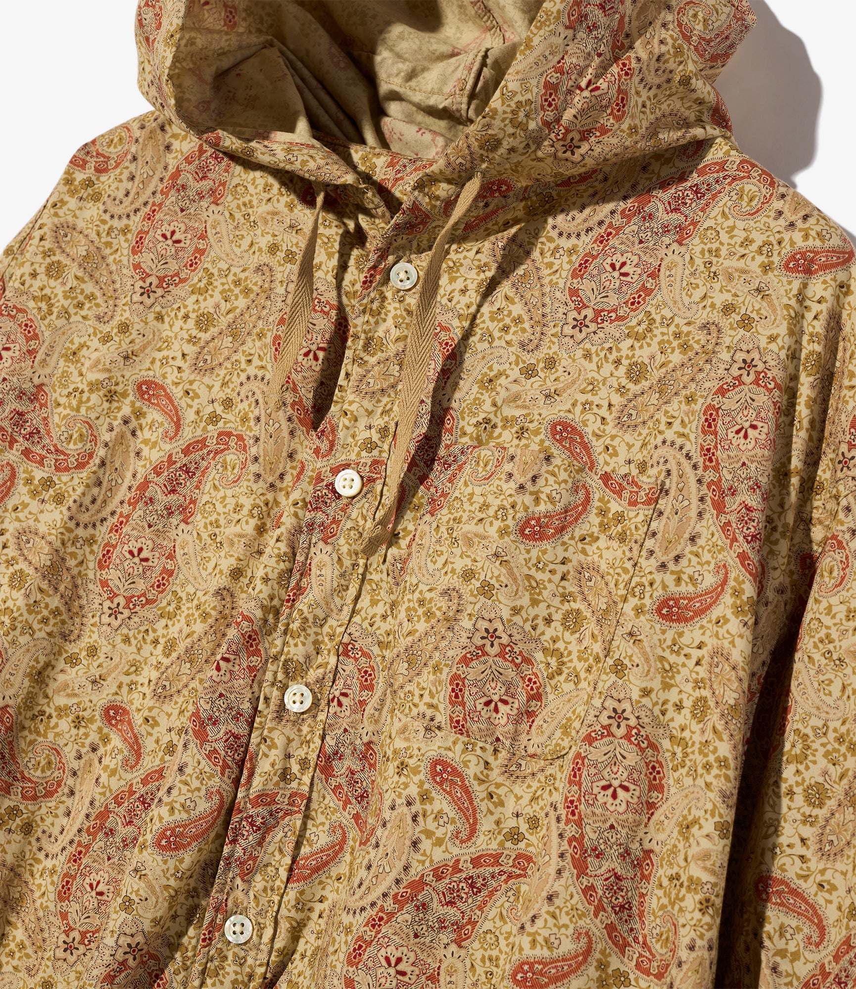 Hooded BD Dress - Khaki Cotton Paisley Print - Image 3